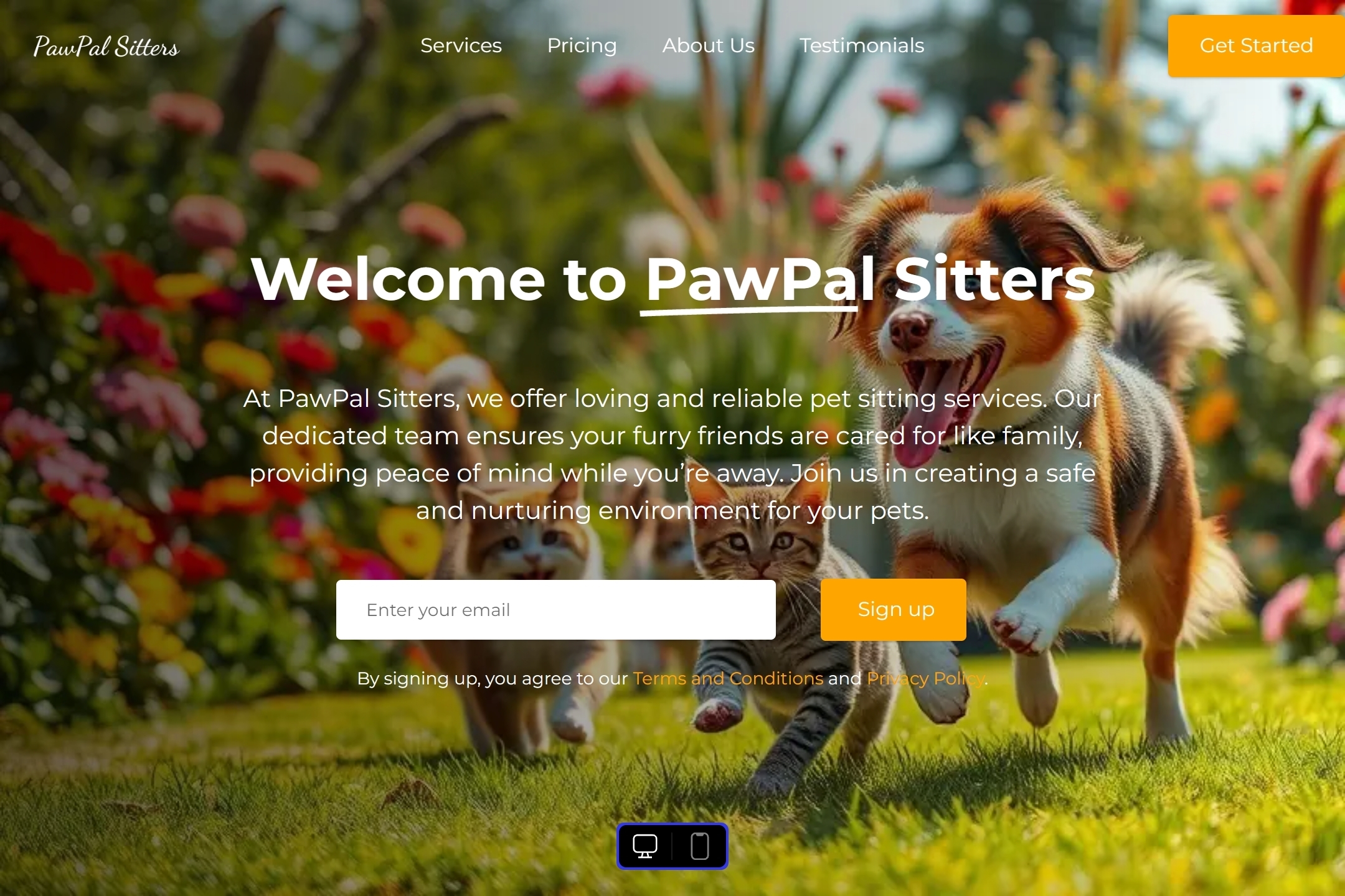 Pet sitter website template