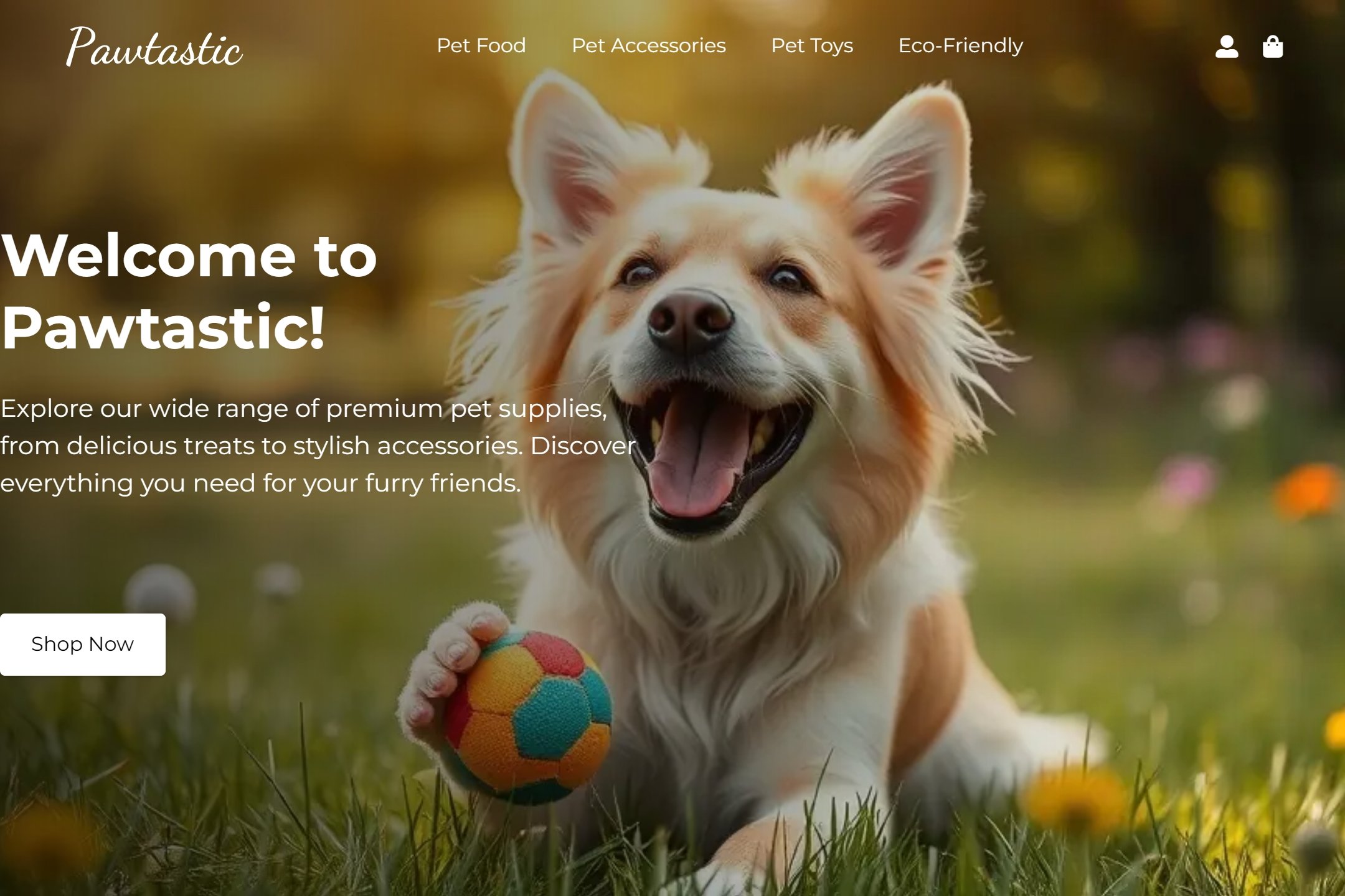 Pet supply store website template
