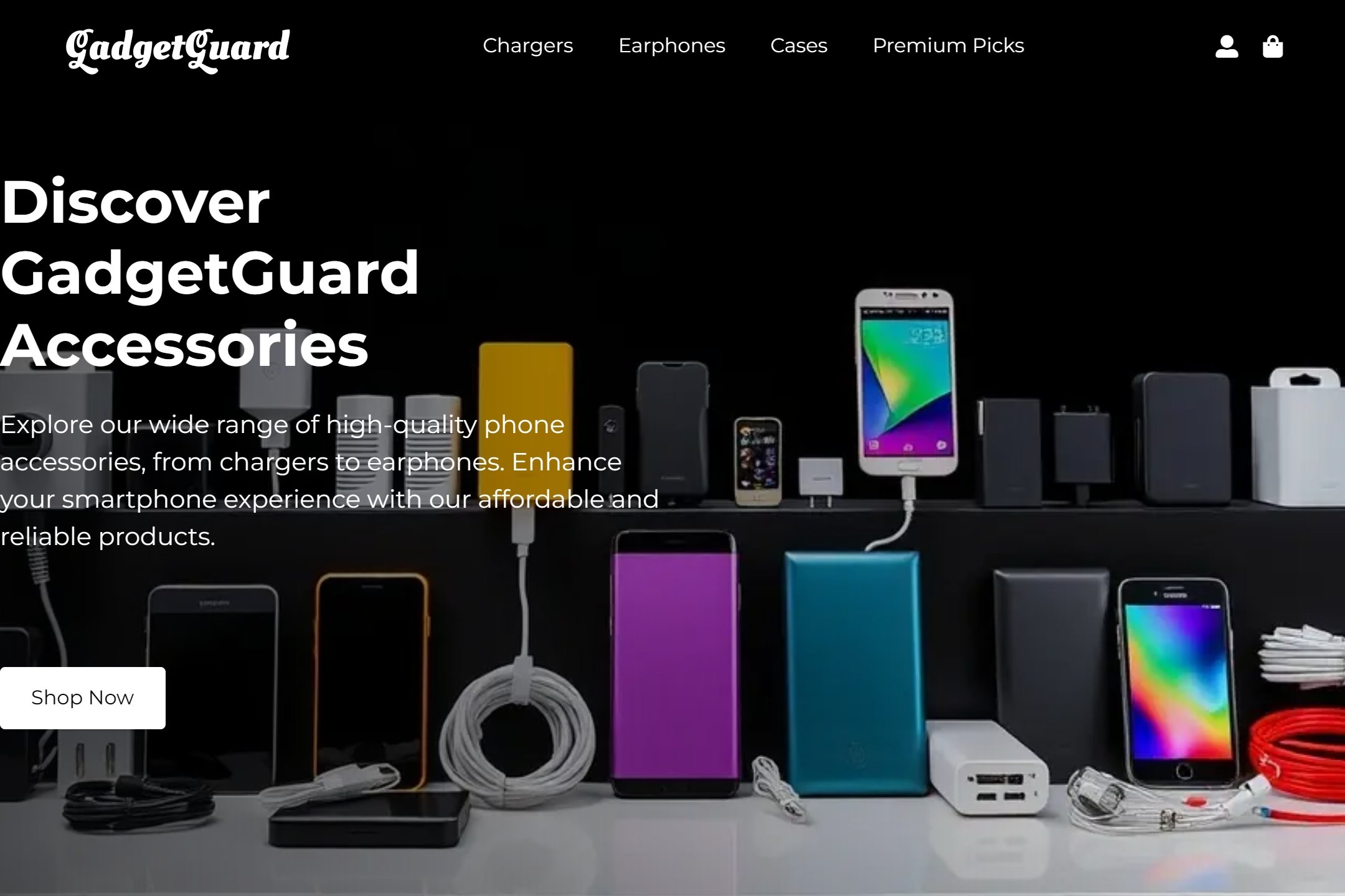 Phone accessories shop website template