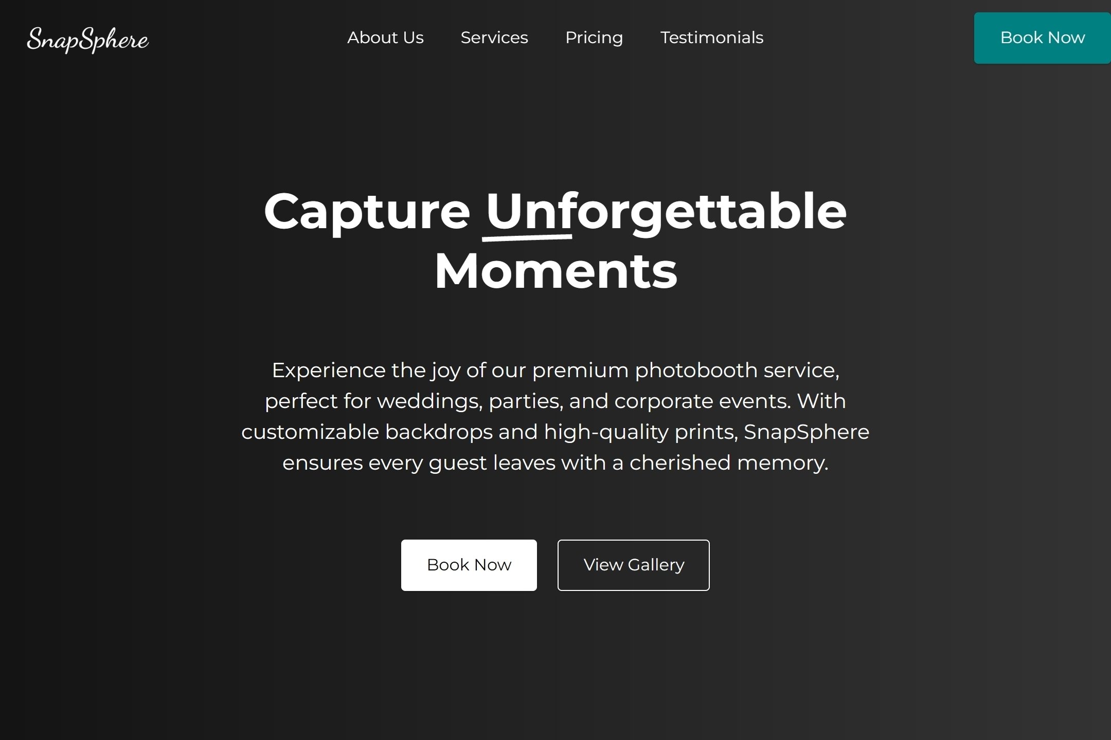 Photobooth service website template