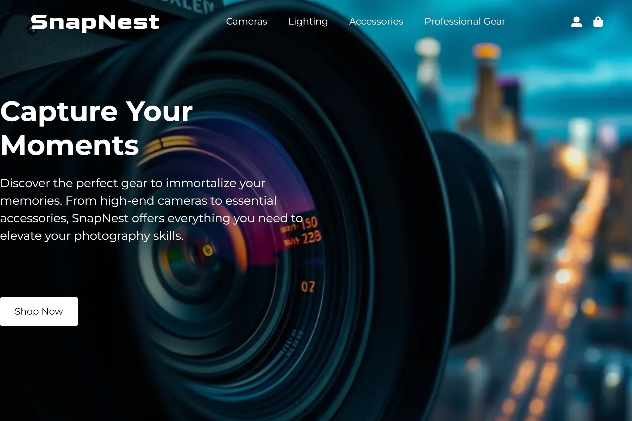 Photography store website template