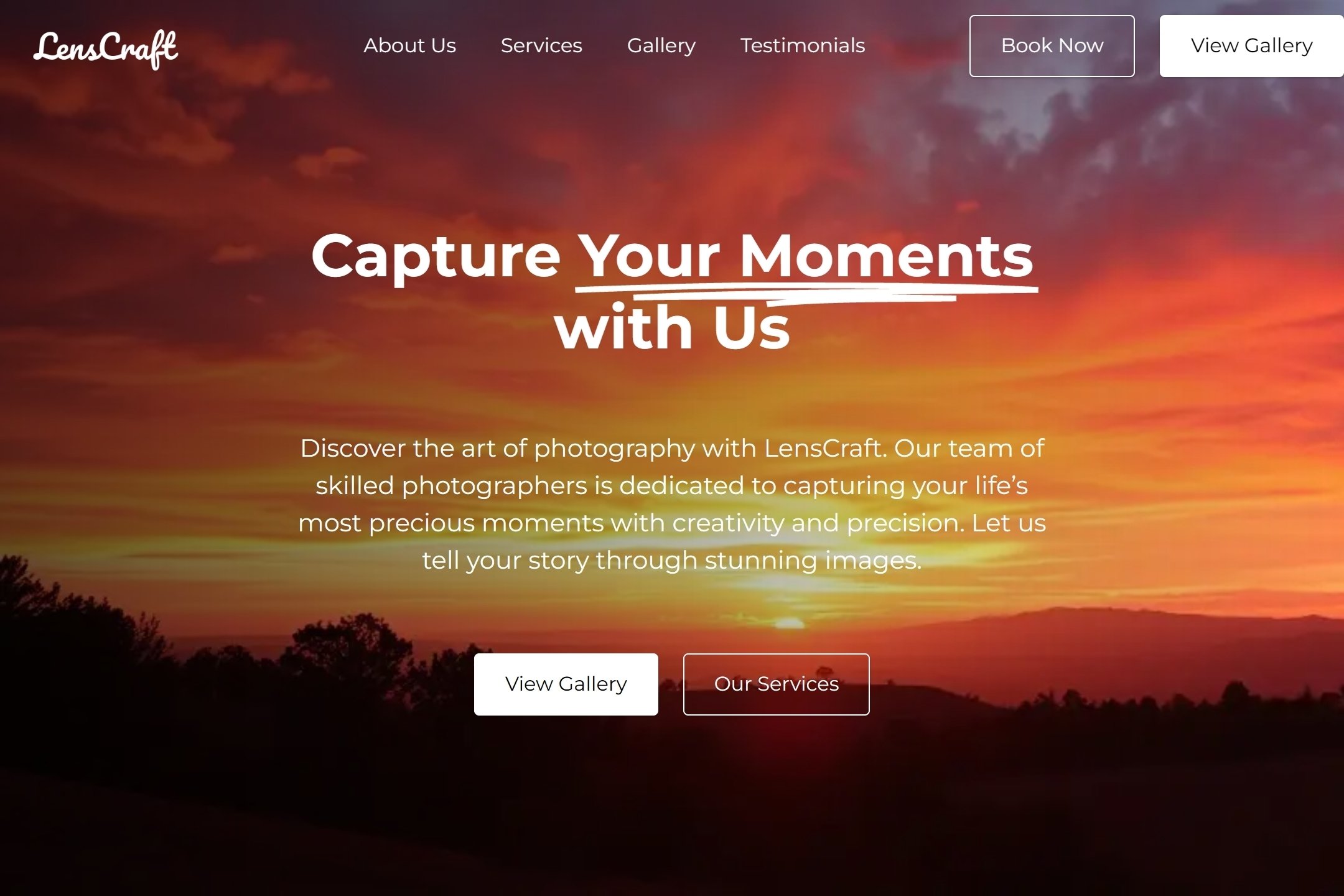 Photography studio website template