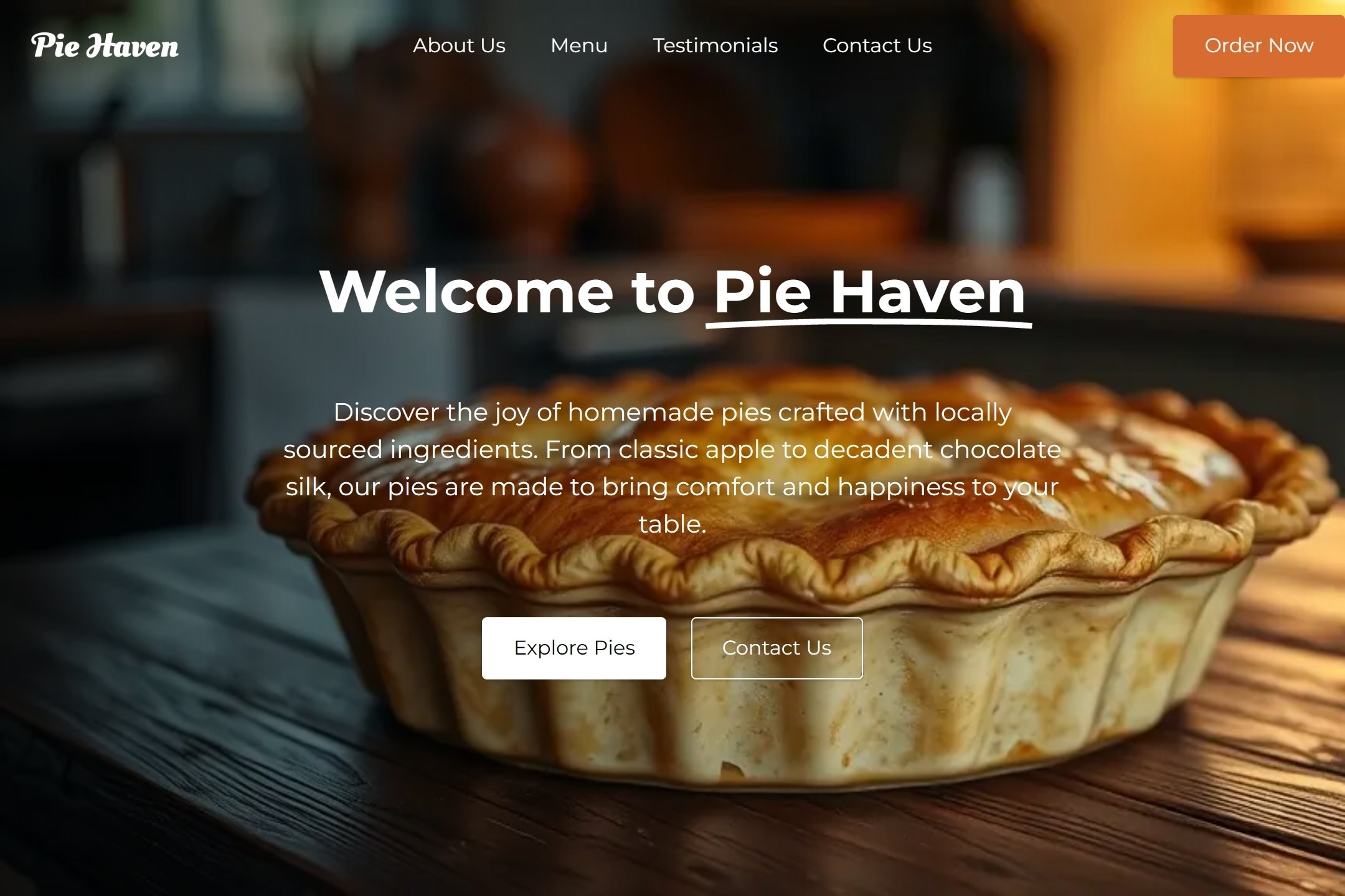 Pie shop website template