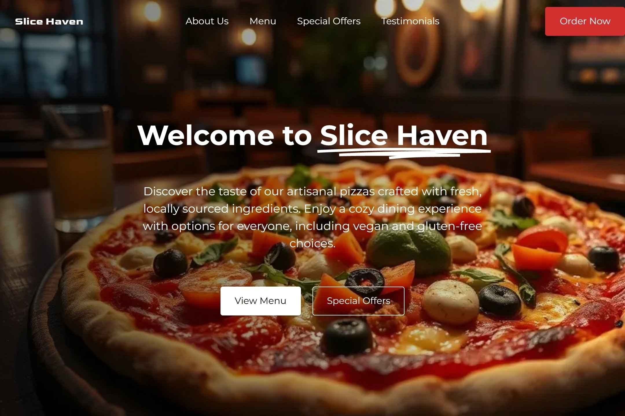 Pizza restaurant website template