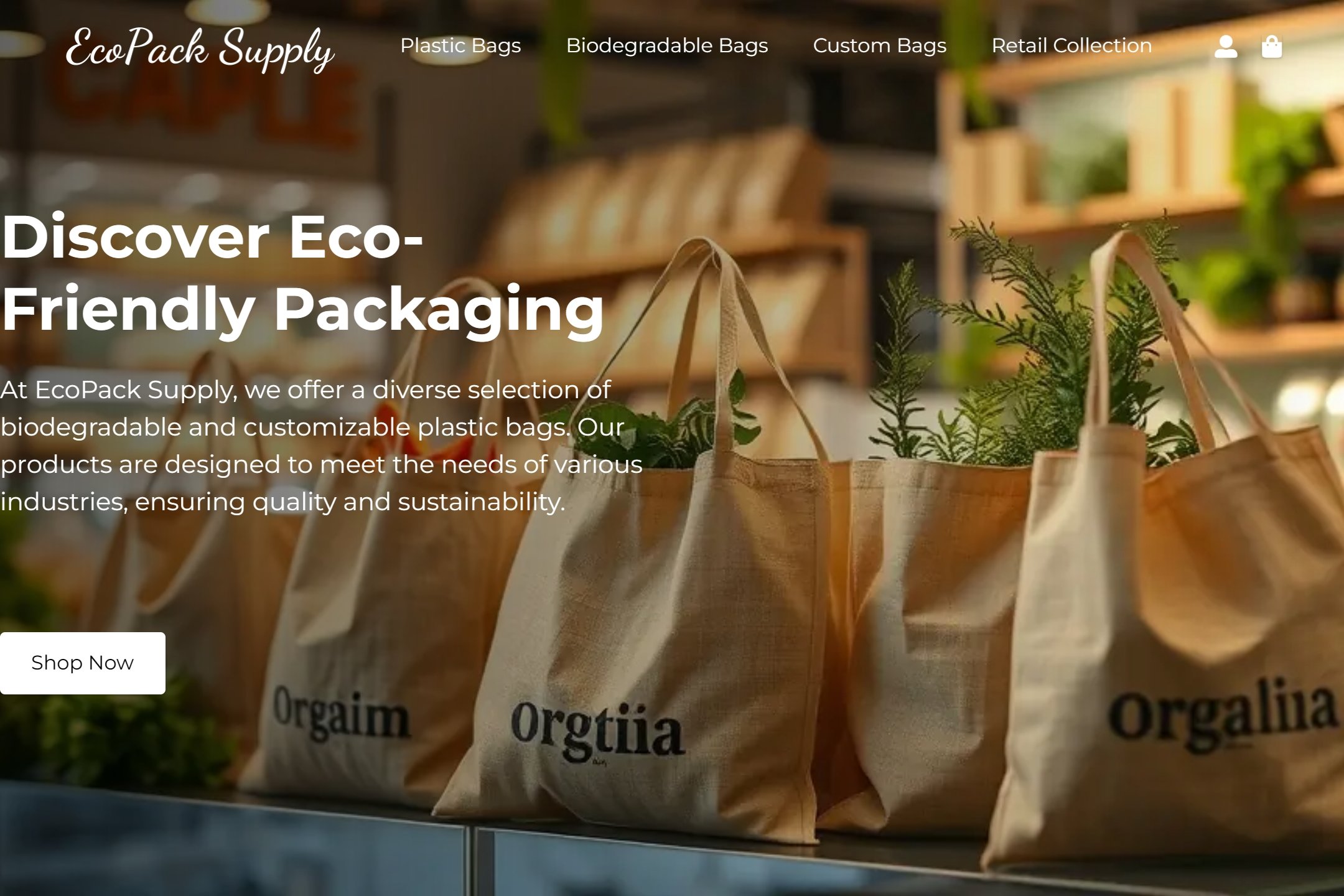 Plastic bag distributor website template