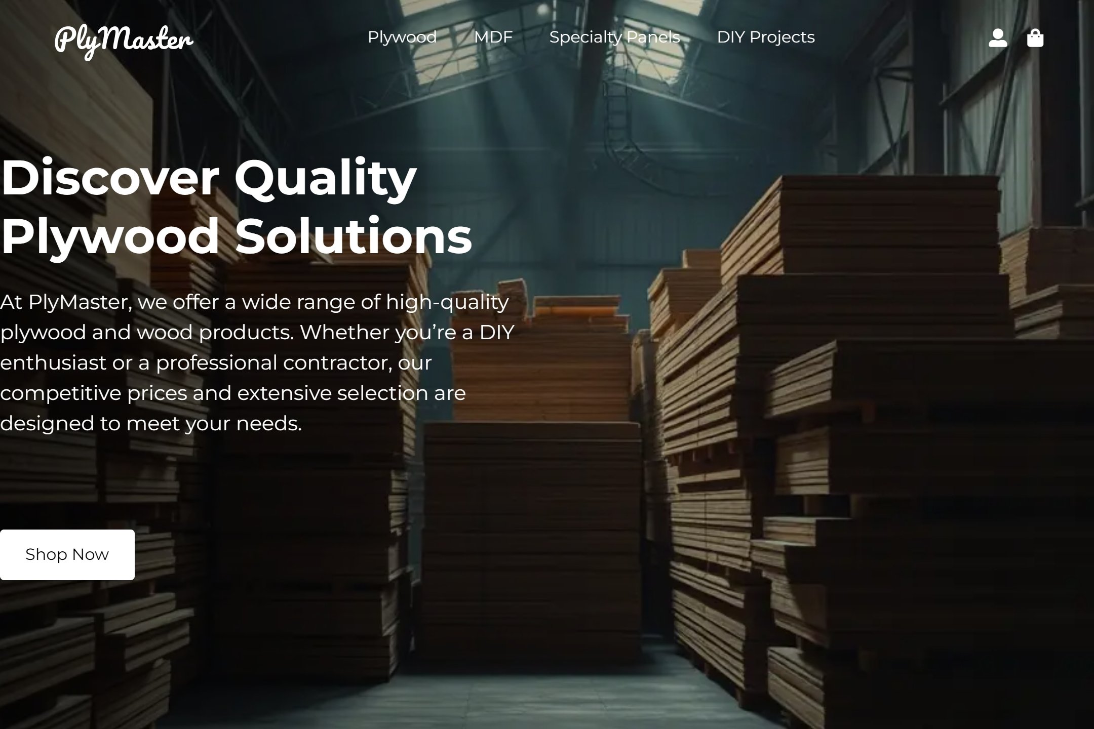 Plywood supplier website template