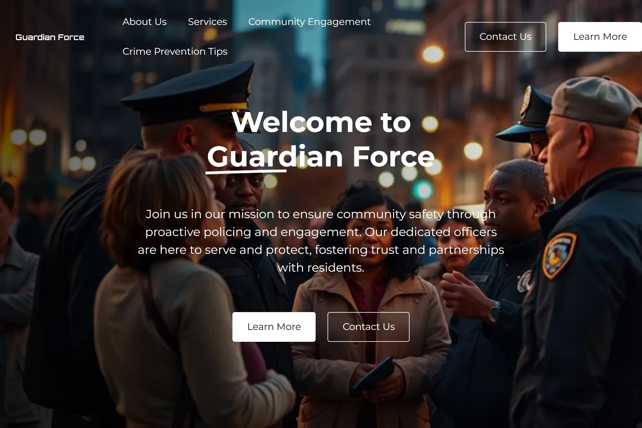 Police department website template