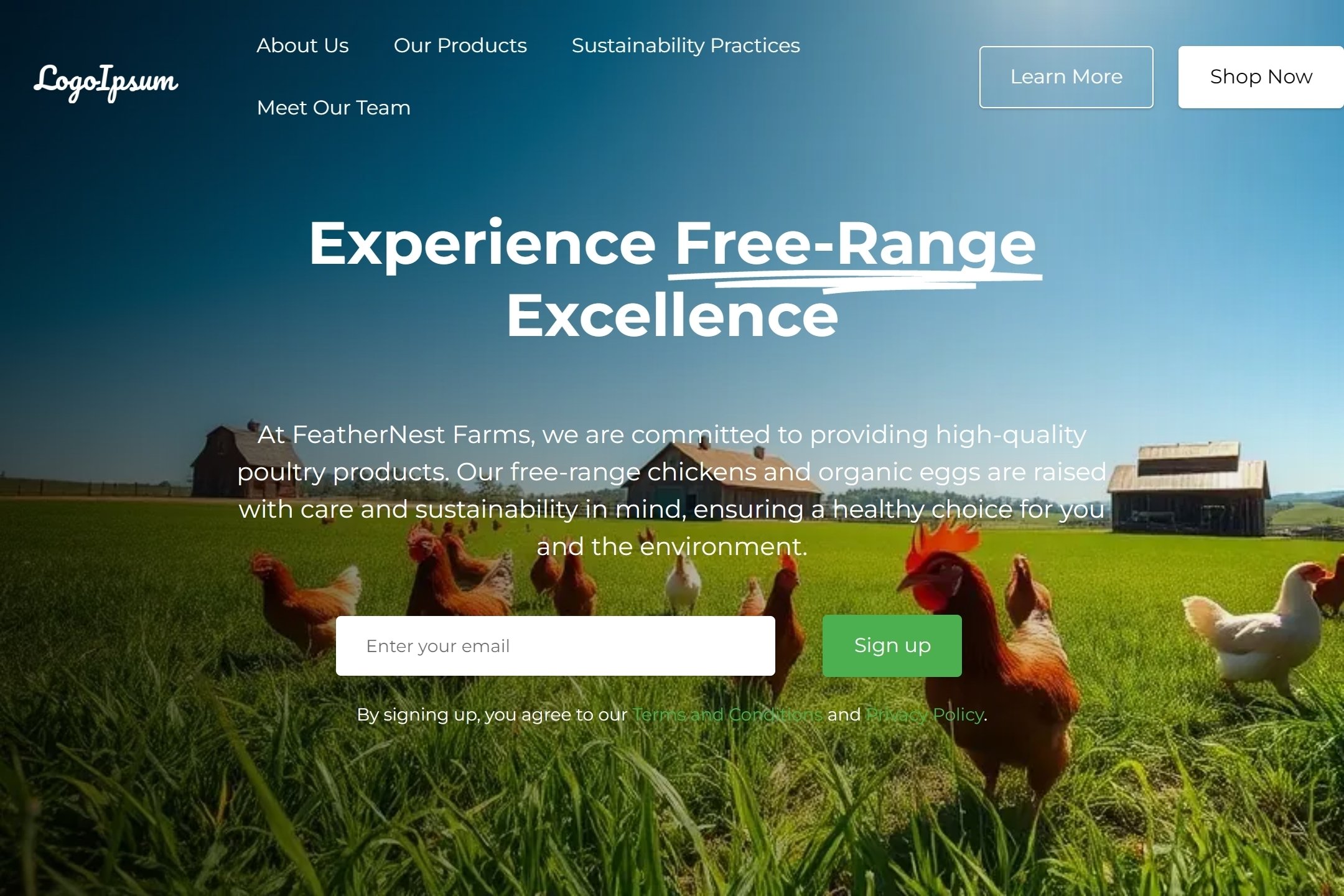 Poultry farm website template