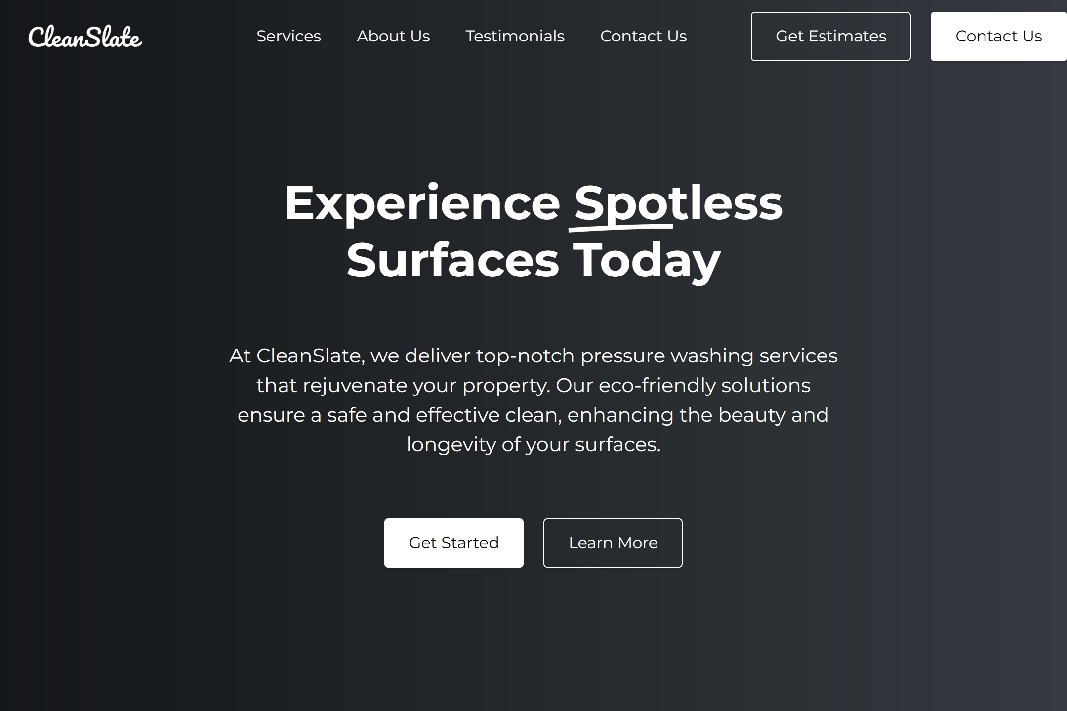 Pressure washing business website template
