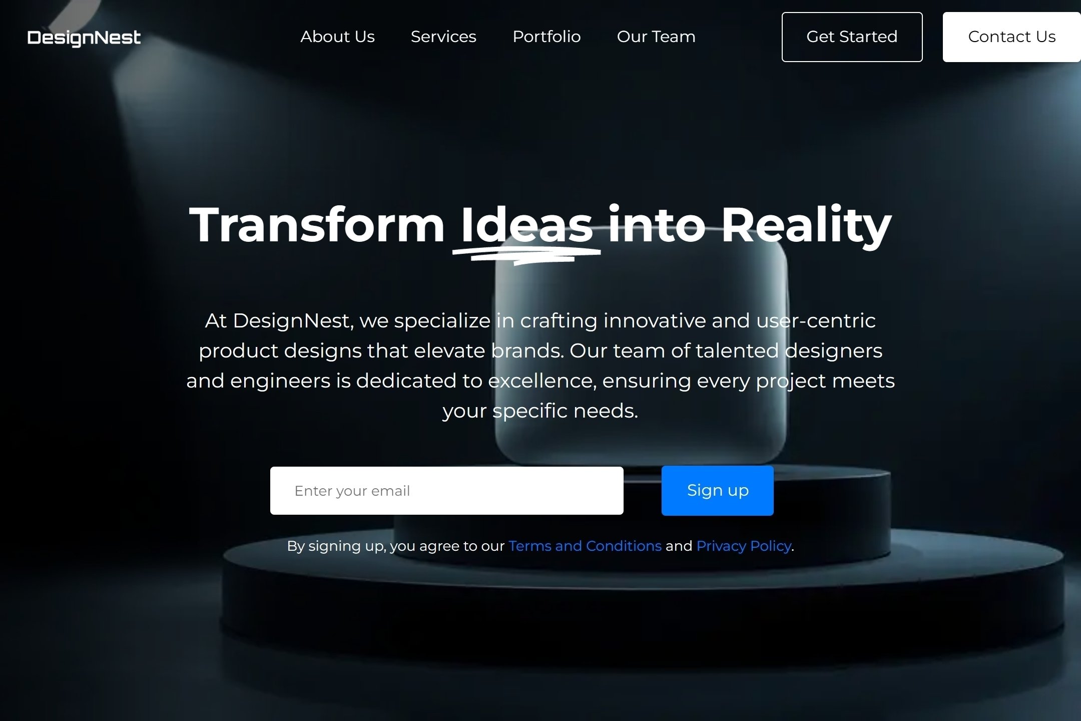Product designer website template