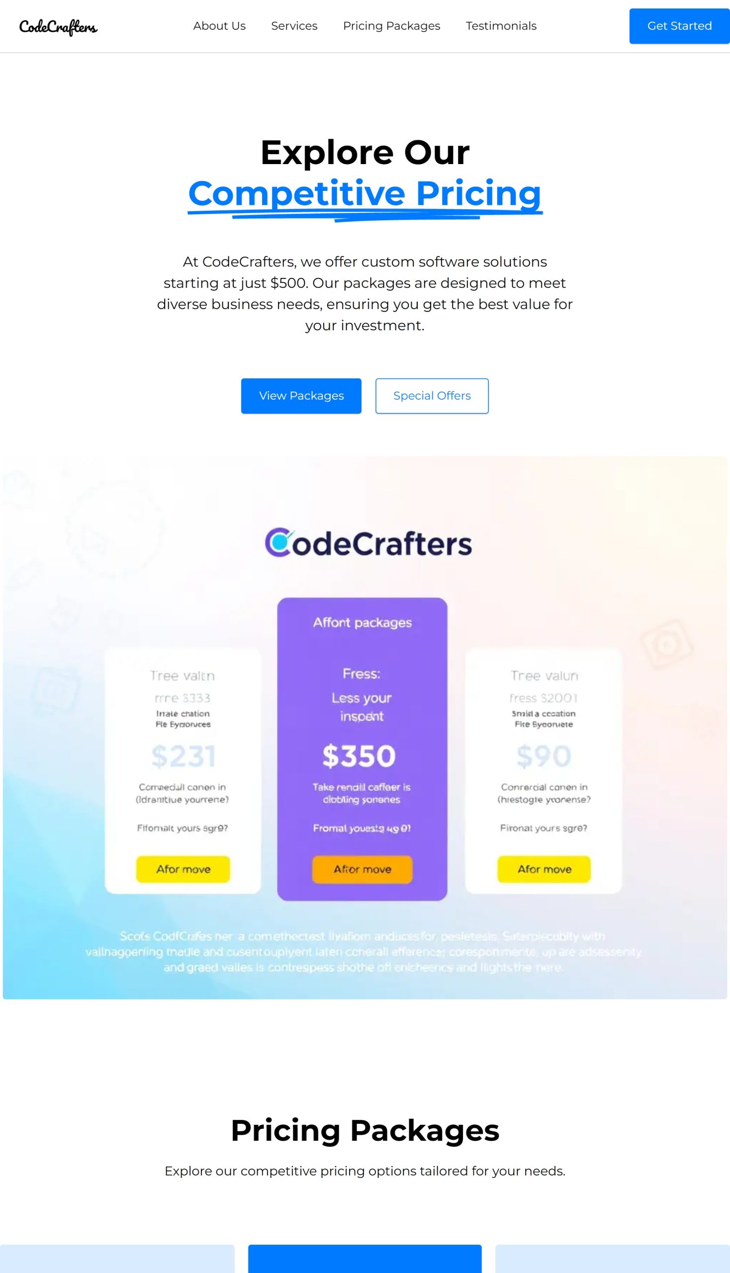 Pricing Packages