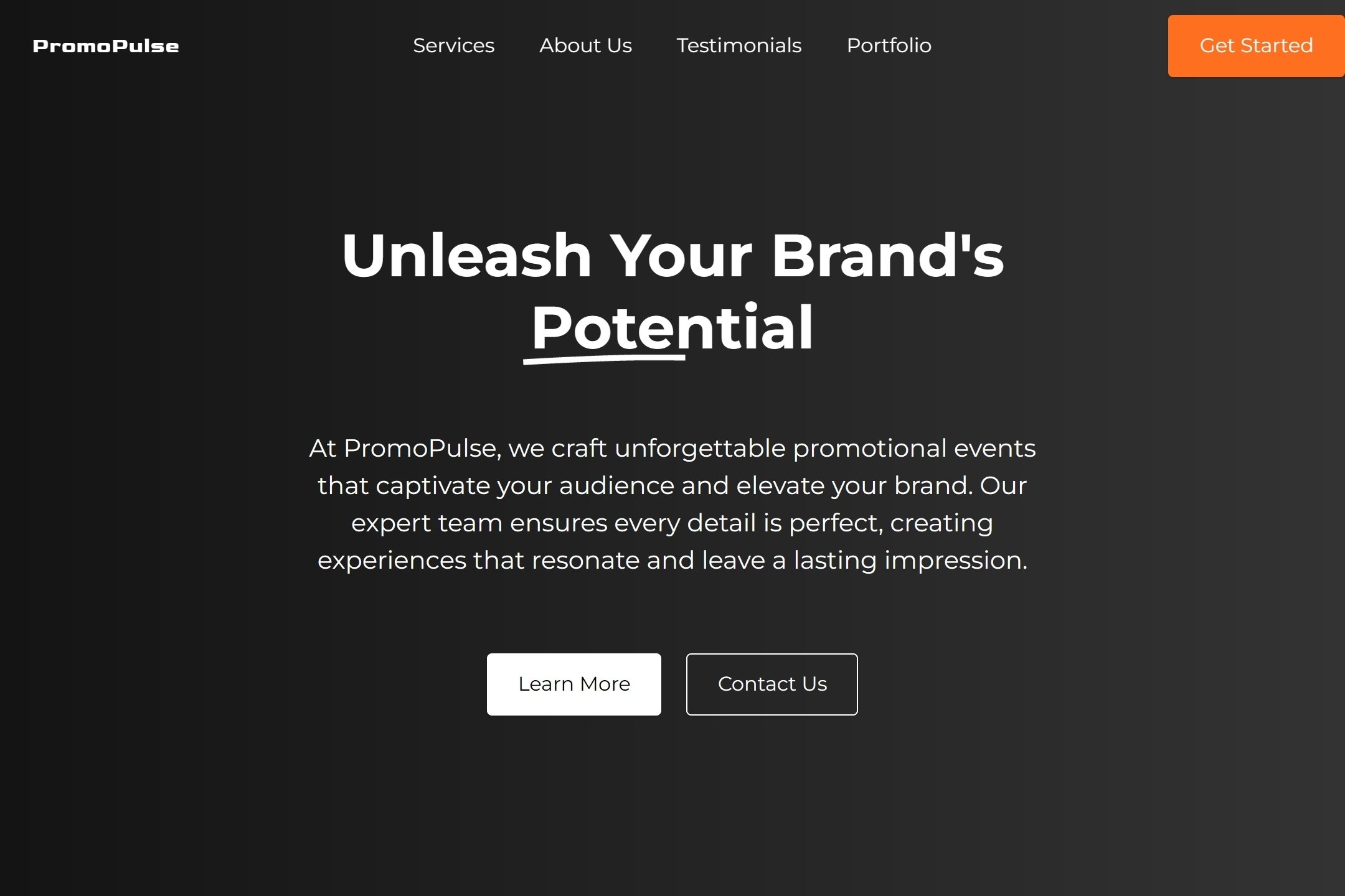 Promotional event website template