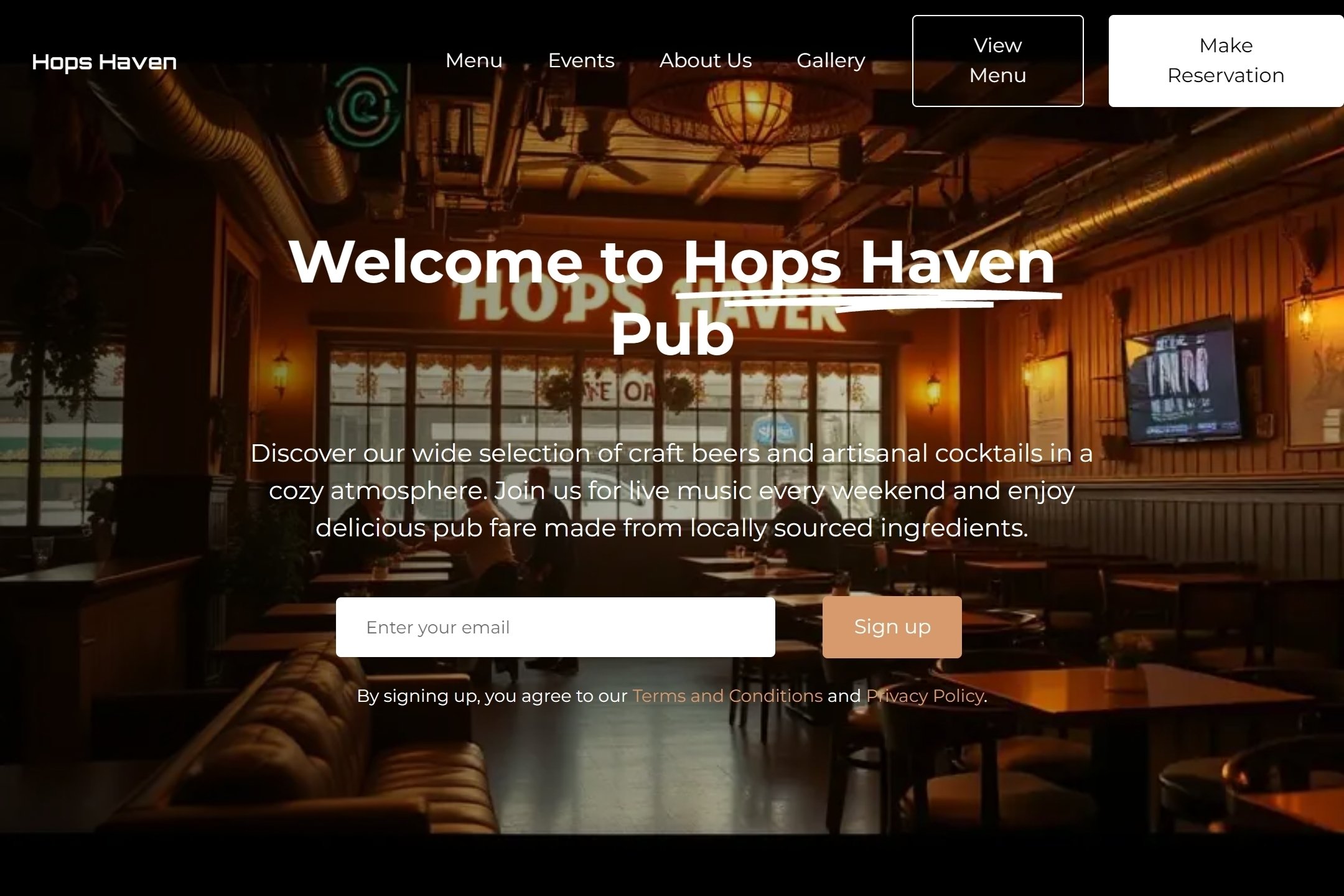 Pub website template