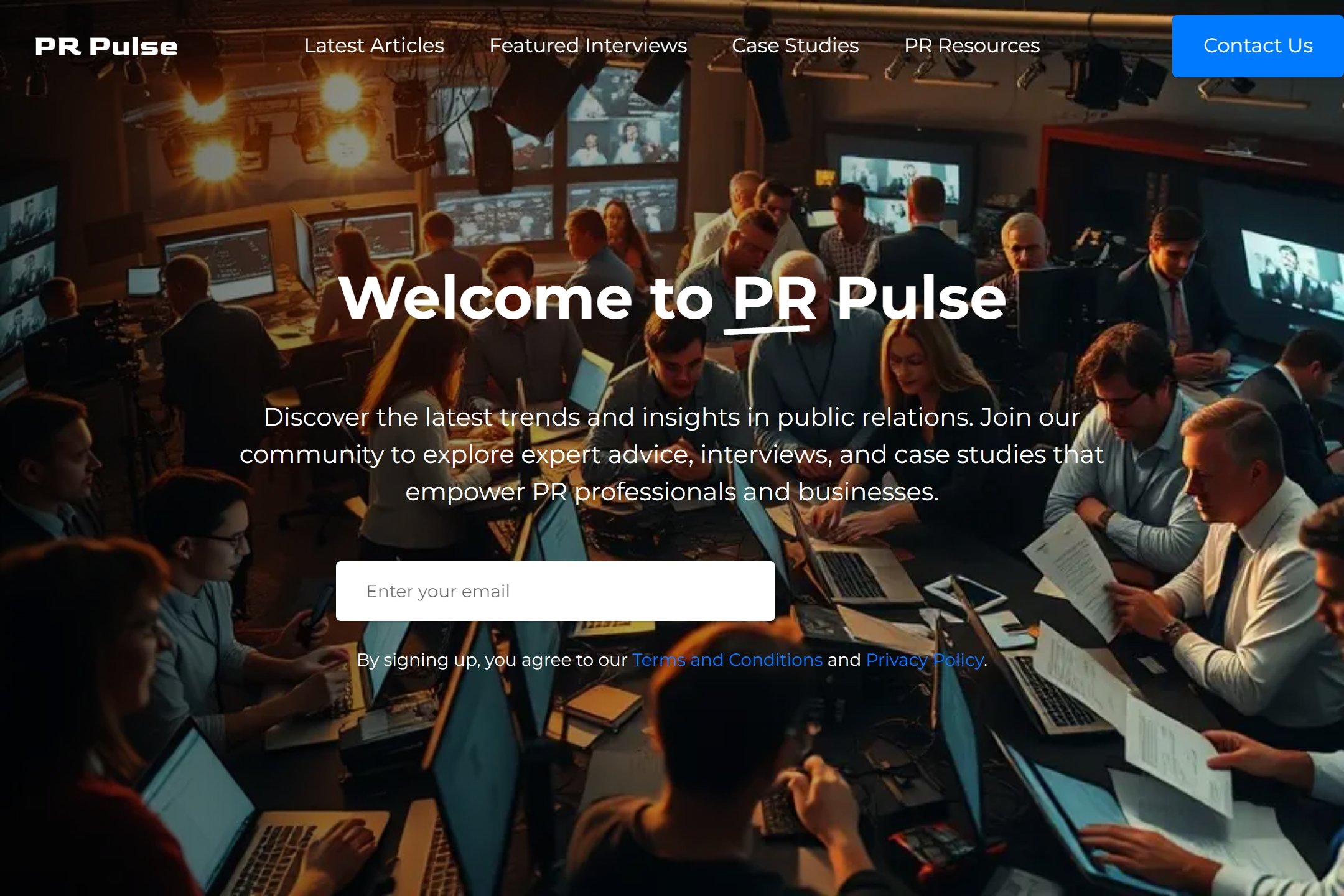 Public relations blog website template