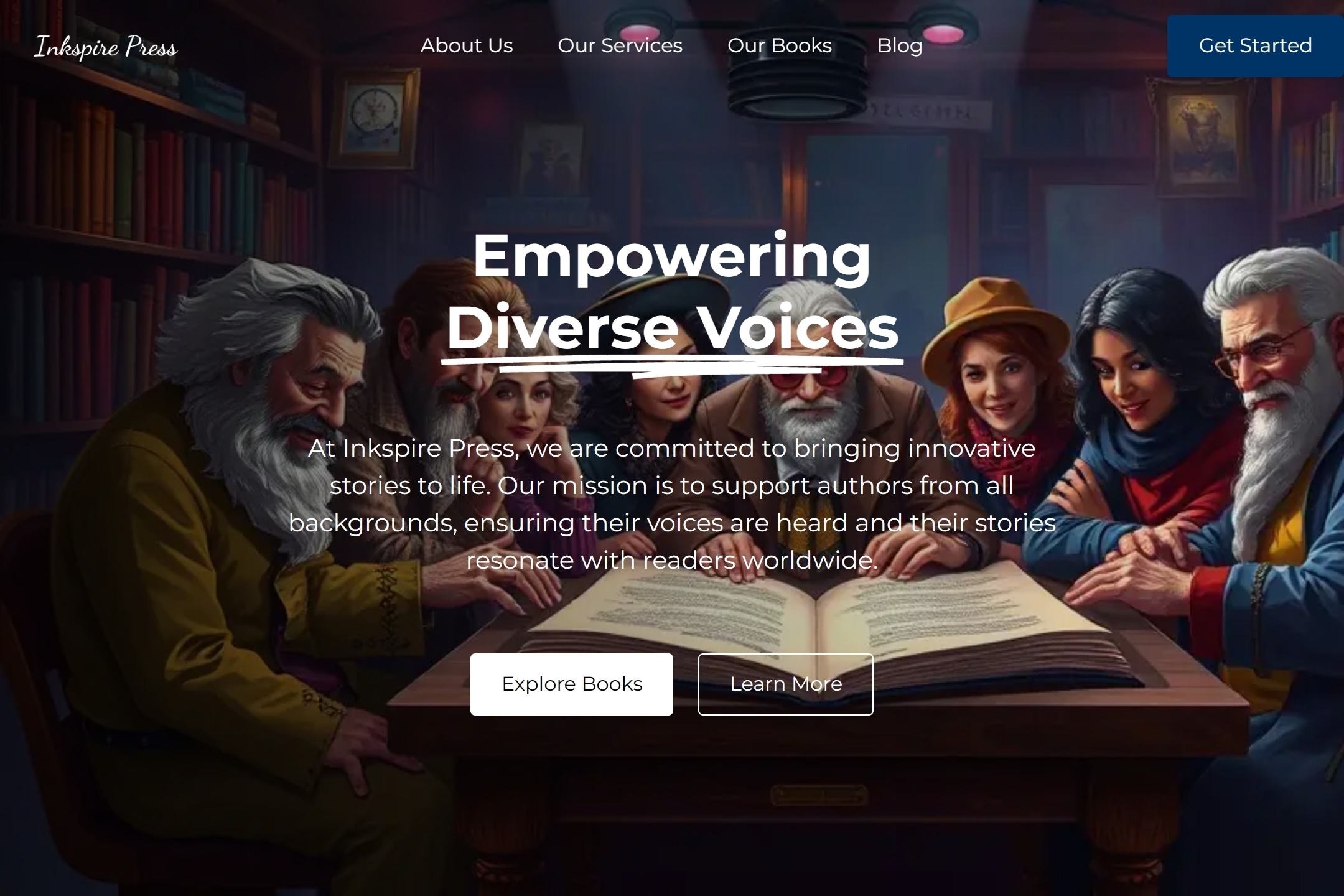 Publisher website template