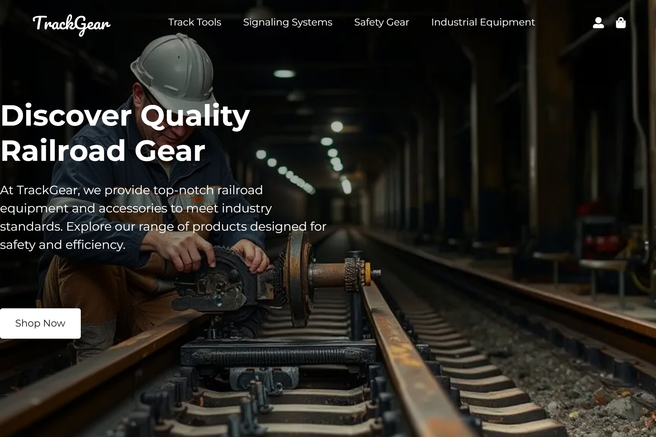 Railroad equipment supplier website template