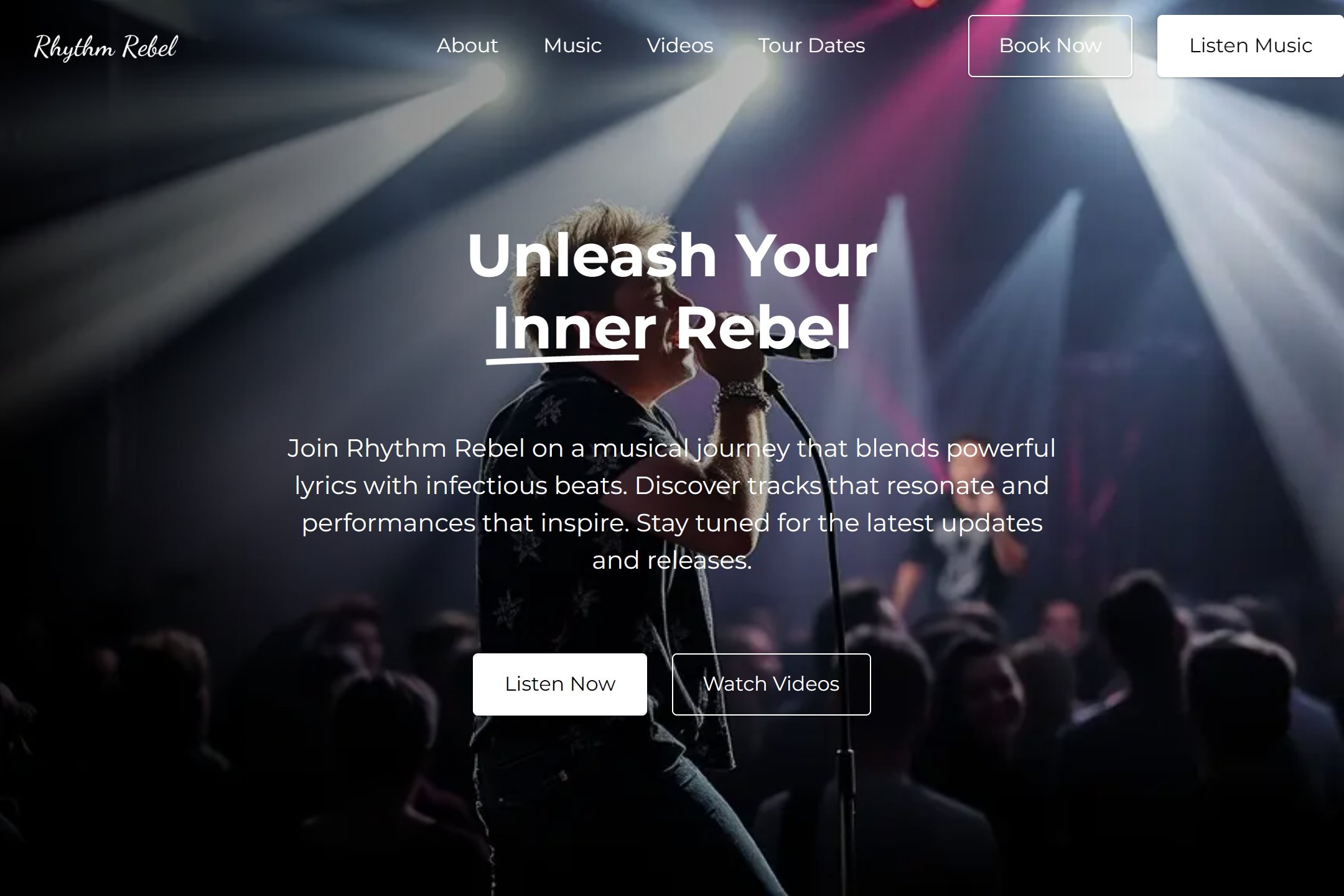 Rap artist website template