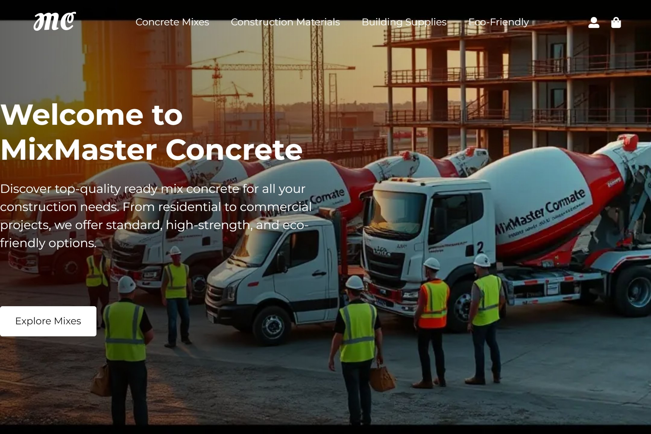 Ready-mix concrete supplier website template