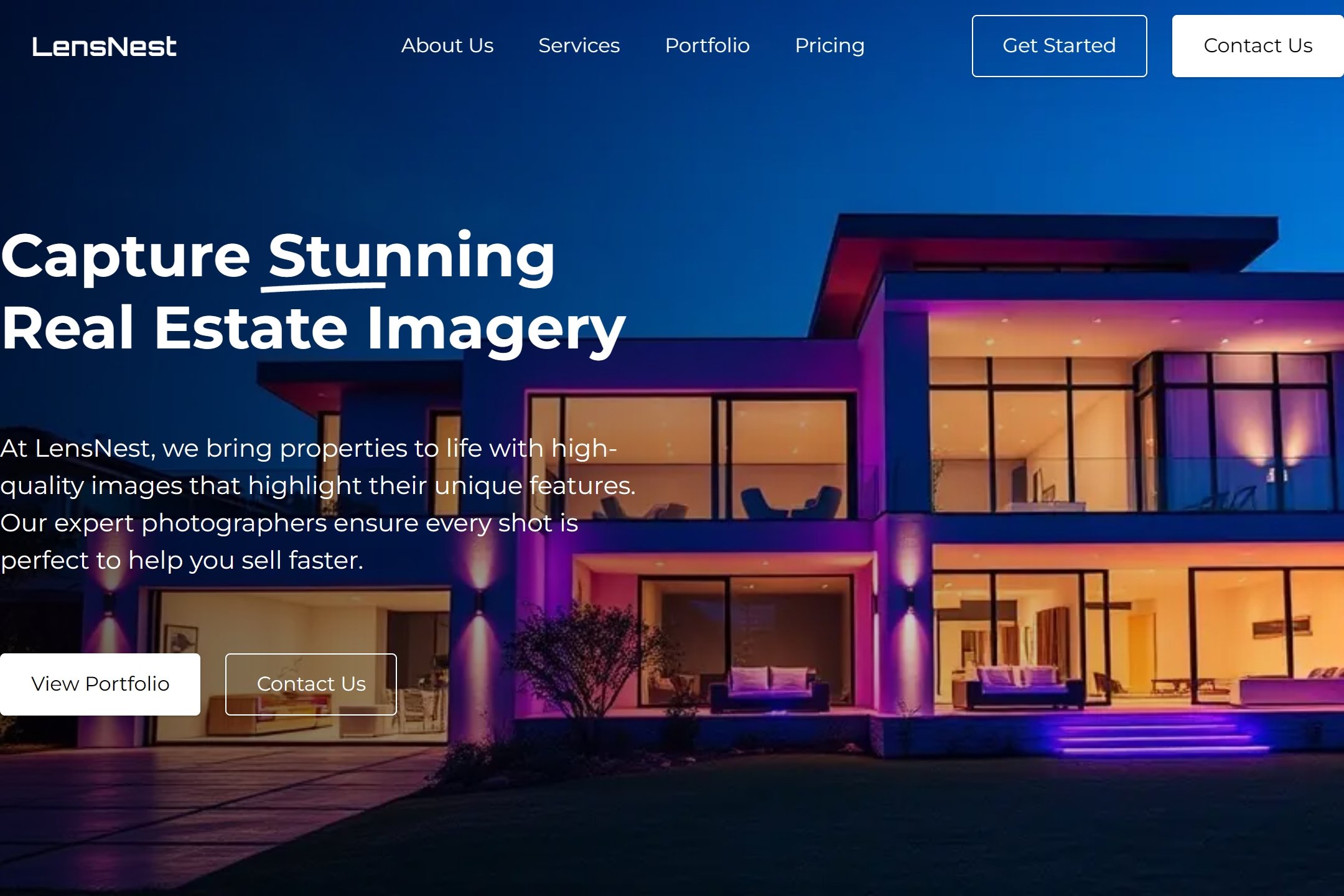 Real estate photographer website template