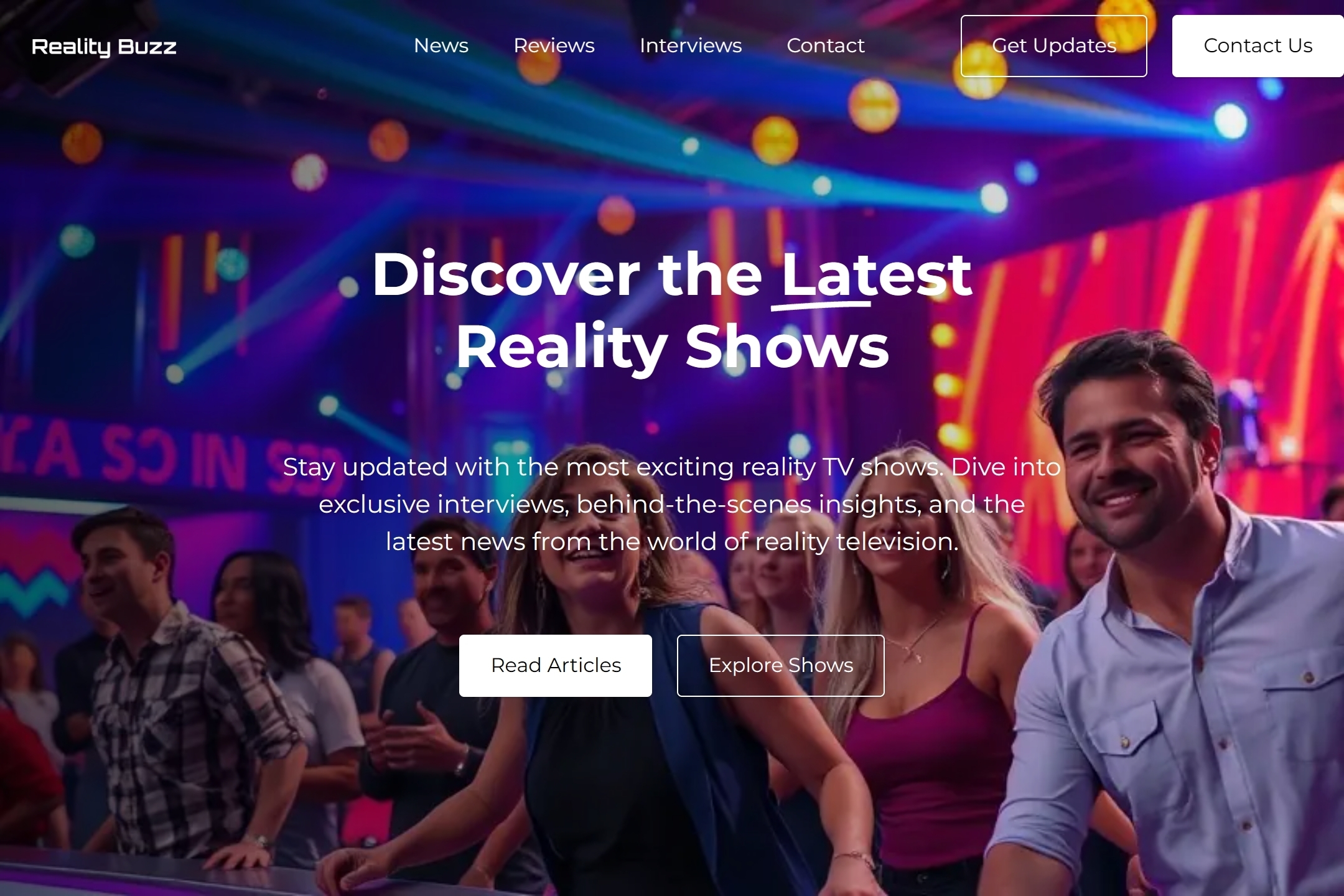 Reality TV show release website template
