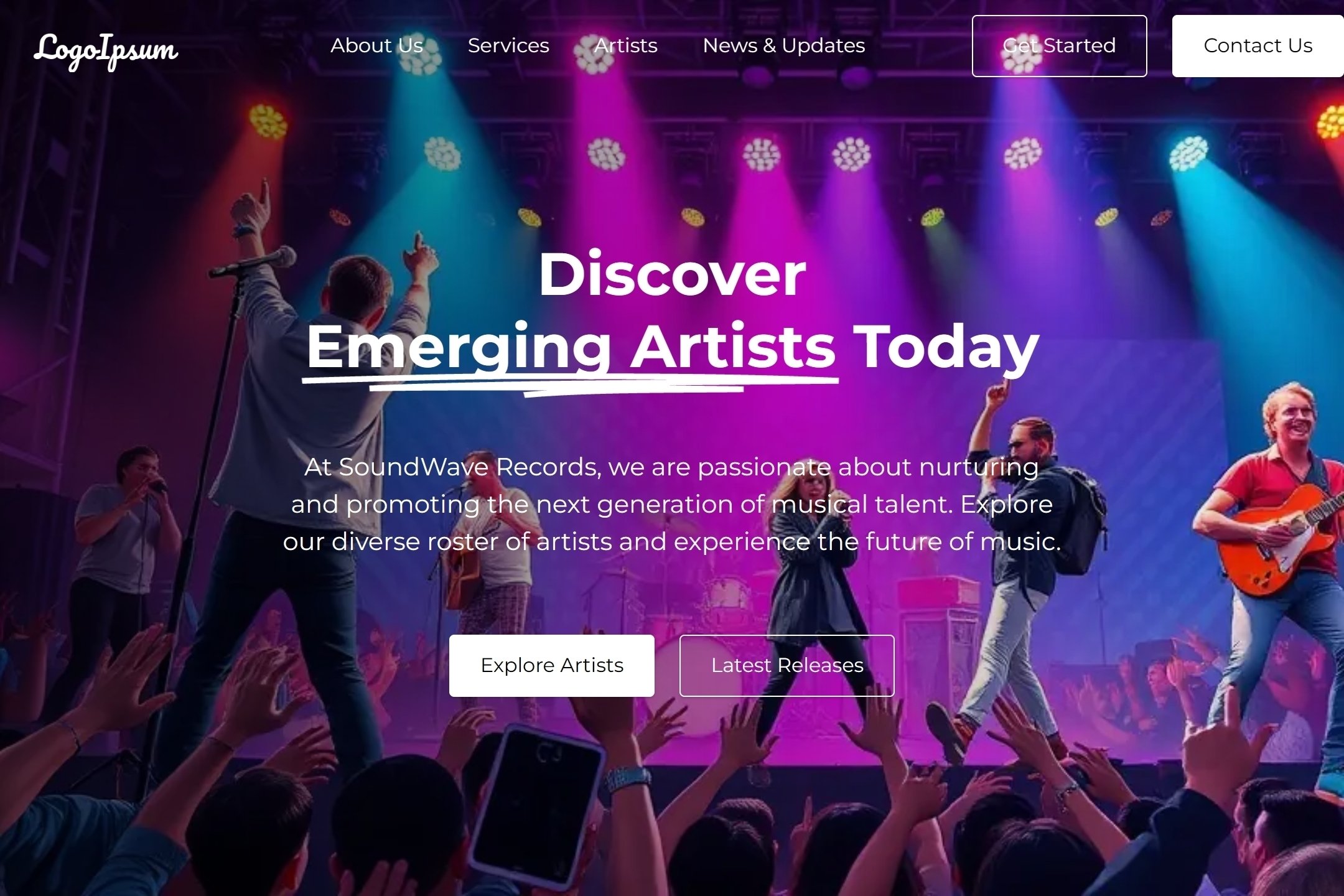Record label website template