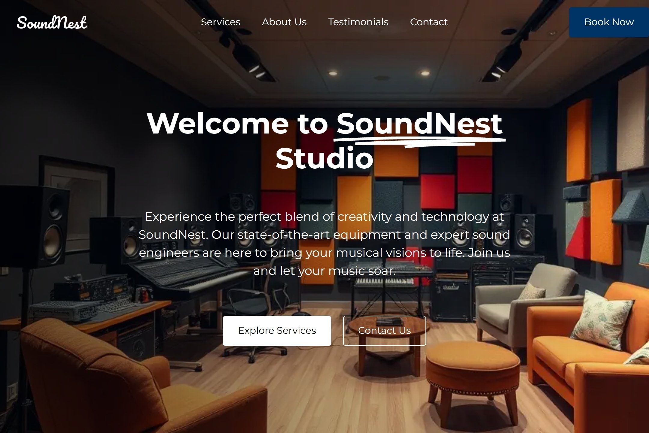 Recording studio website template