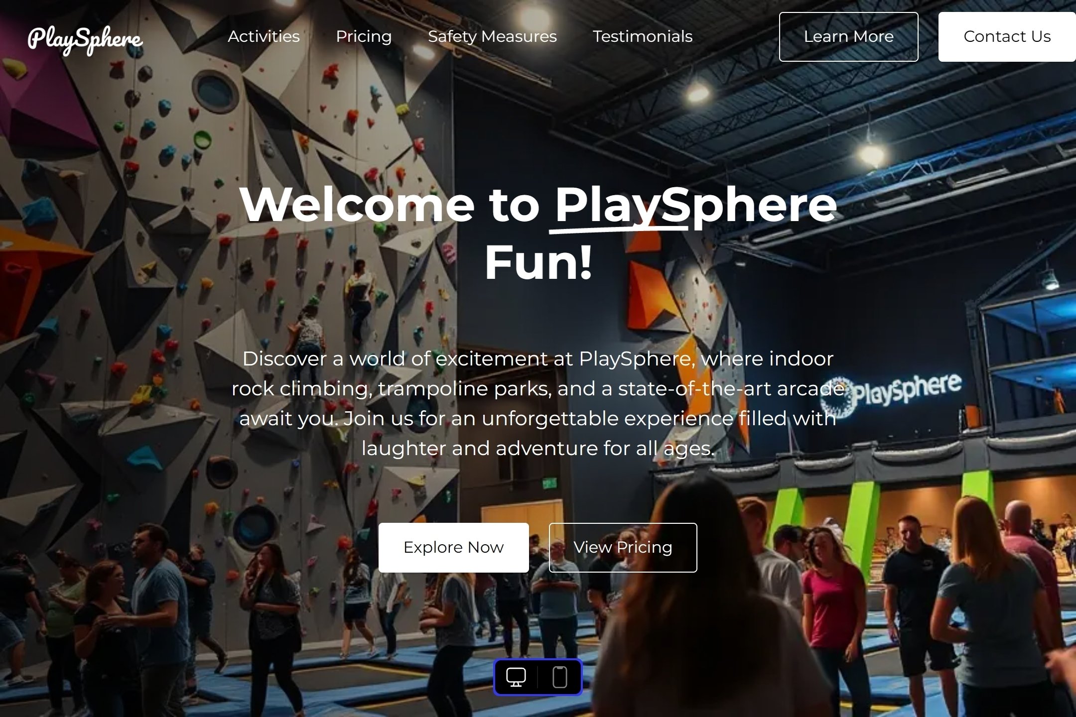 Recreational center website template