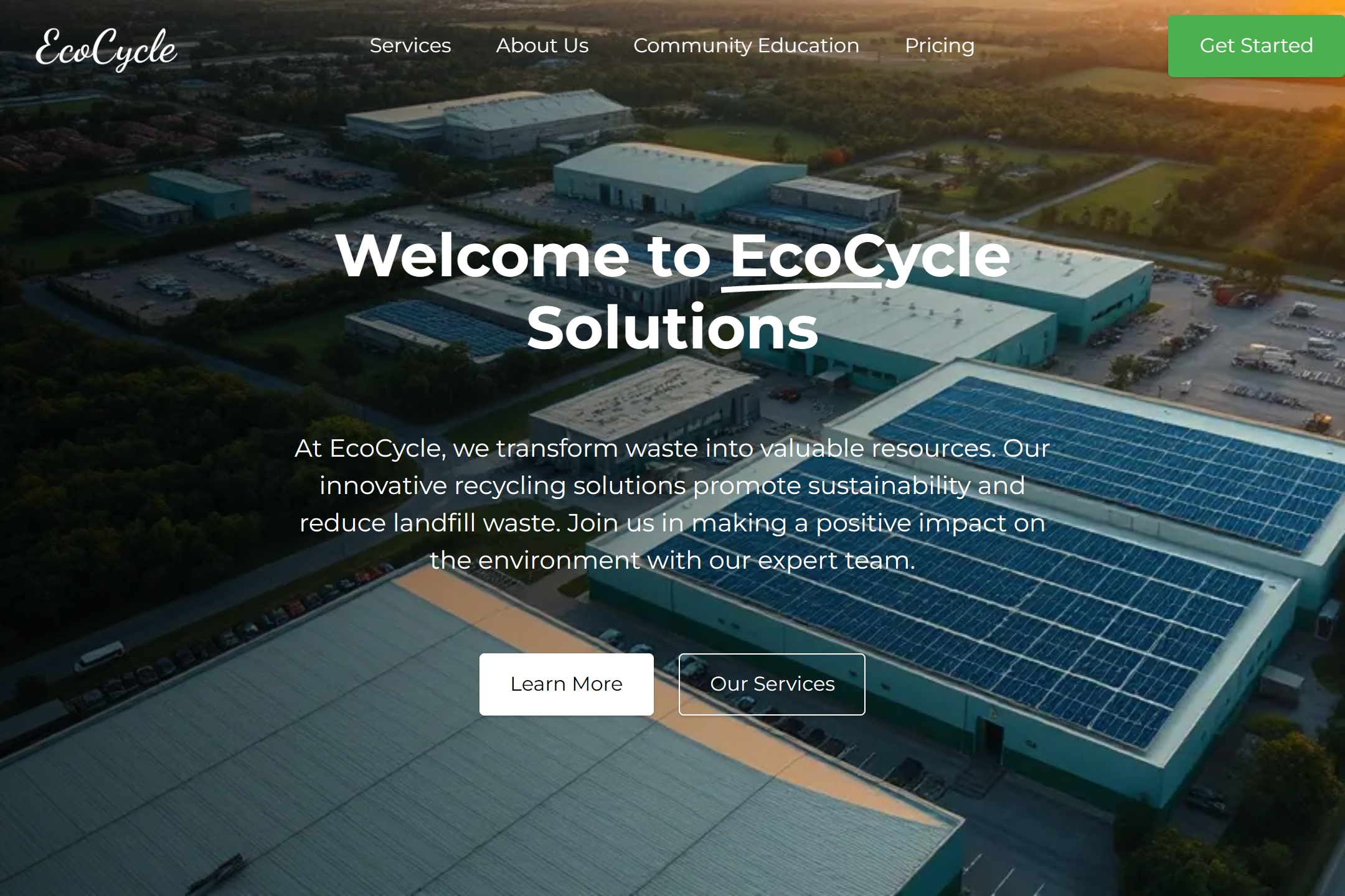 Recycling facility website template