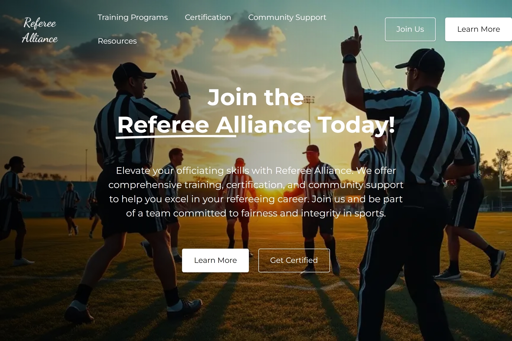 Referees association website template