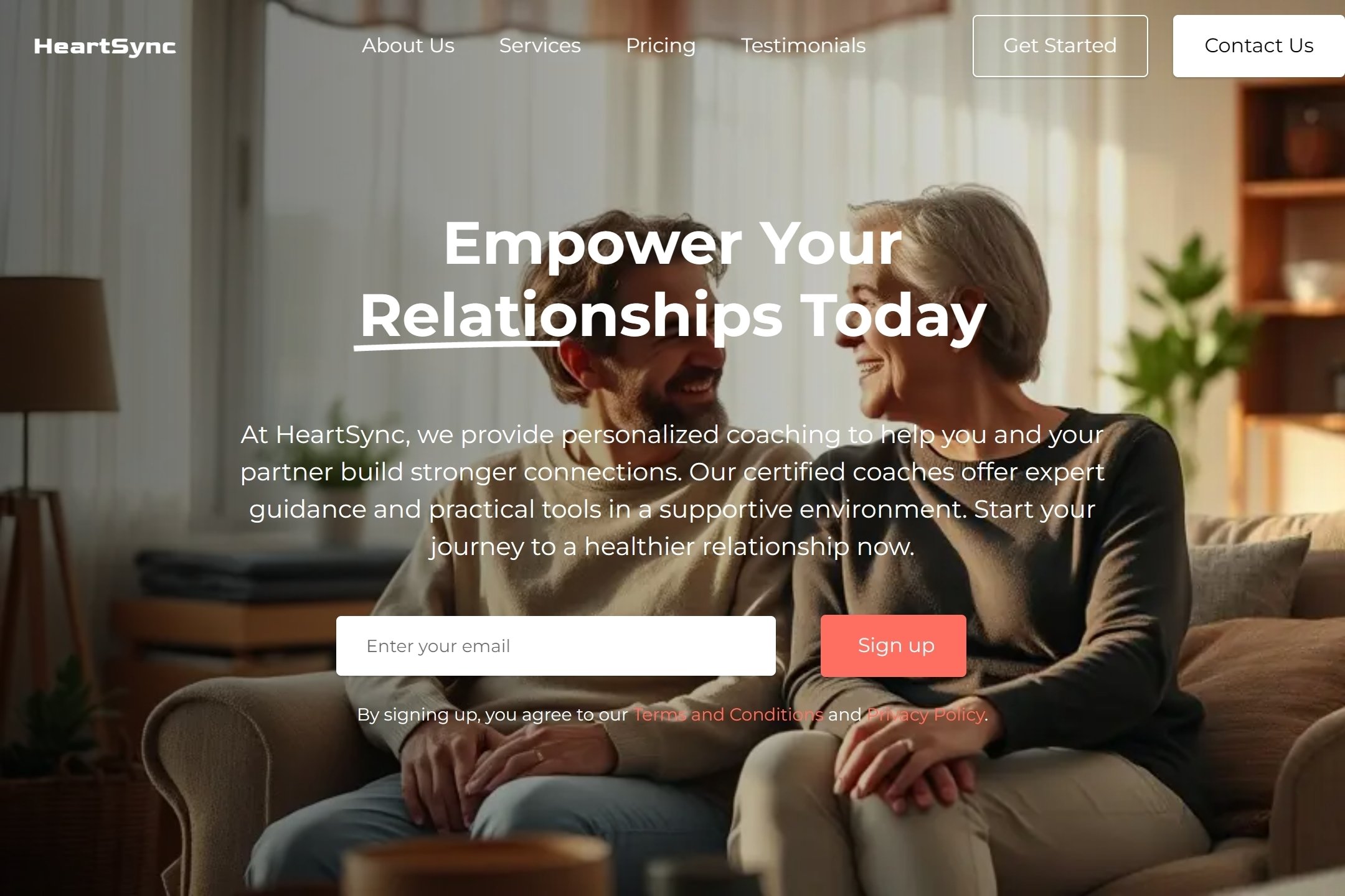 Relationship coach website template
