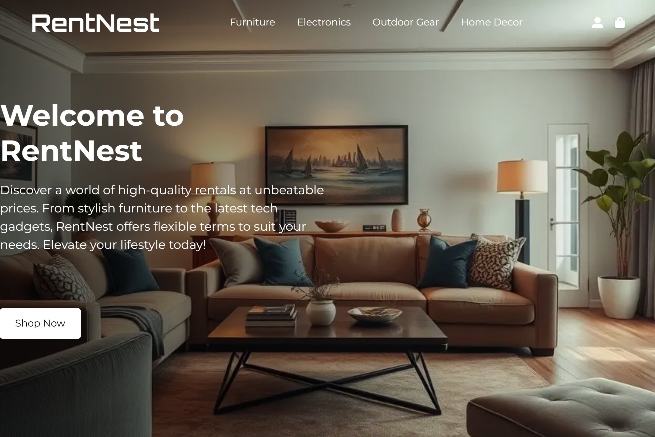 Rental shop website template