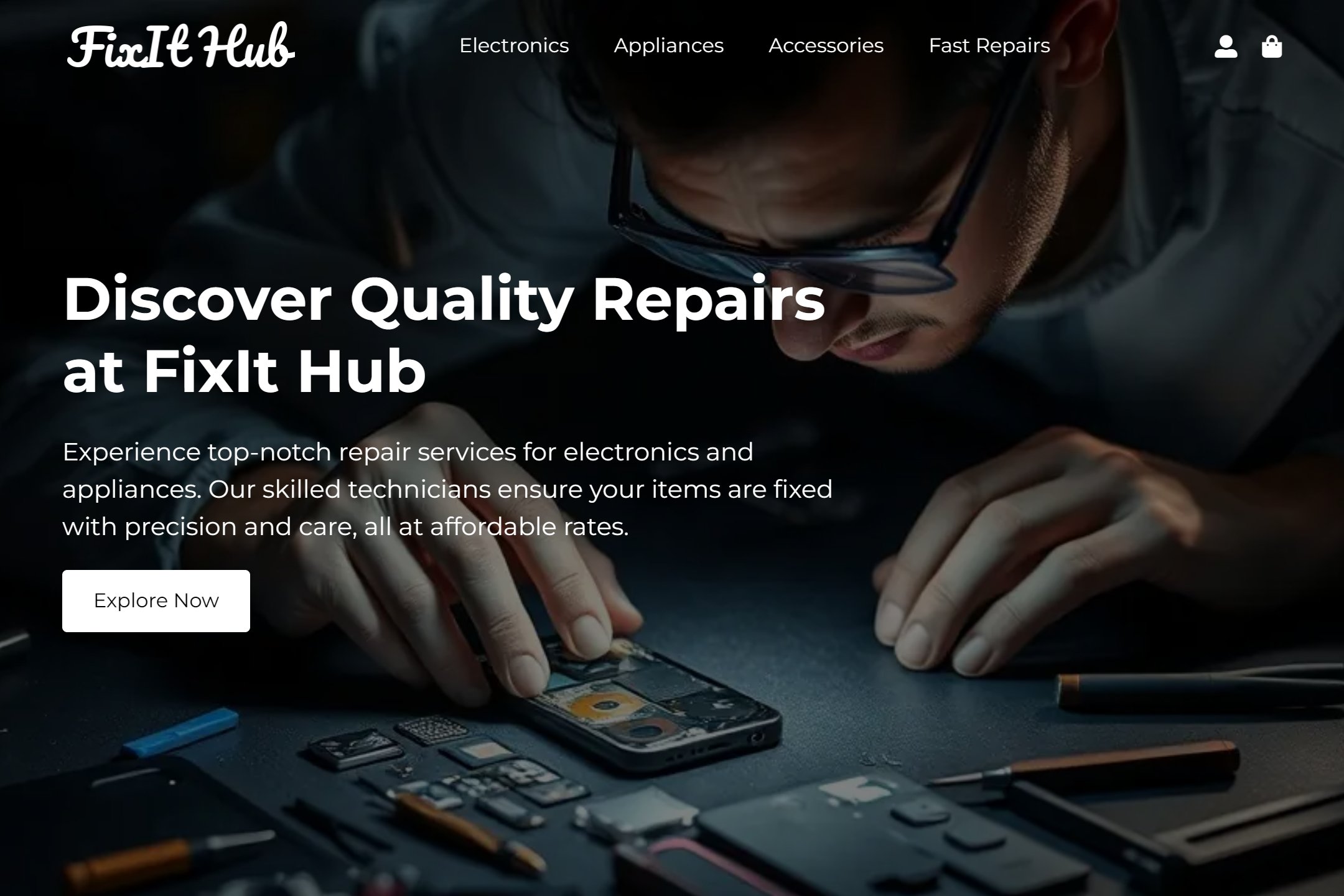 Repair shop website template