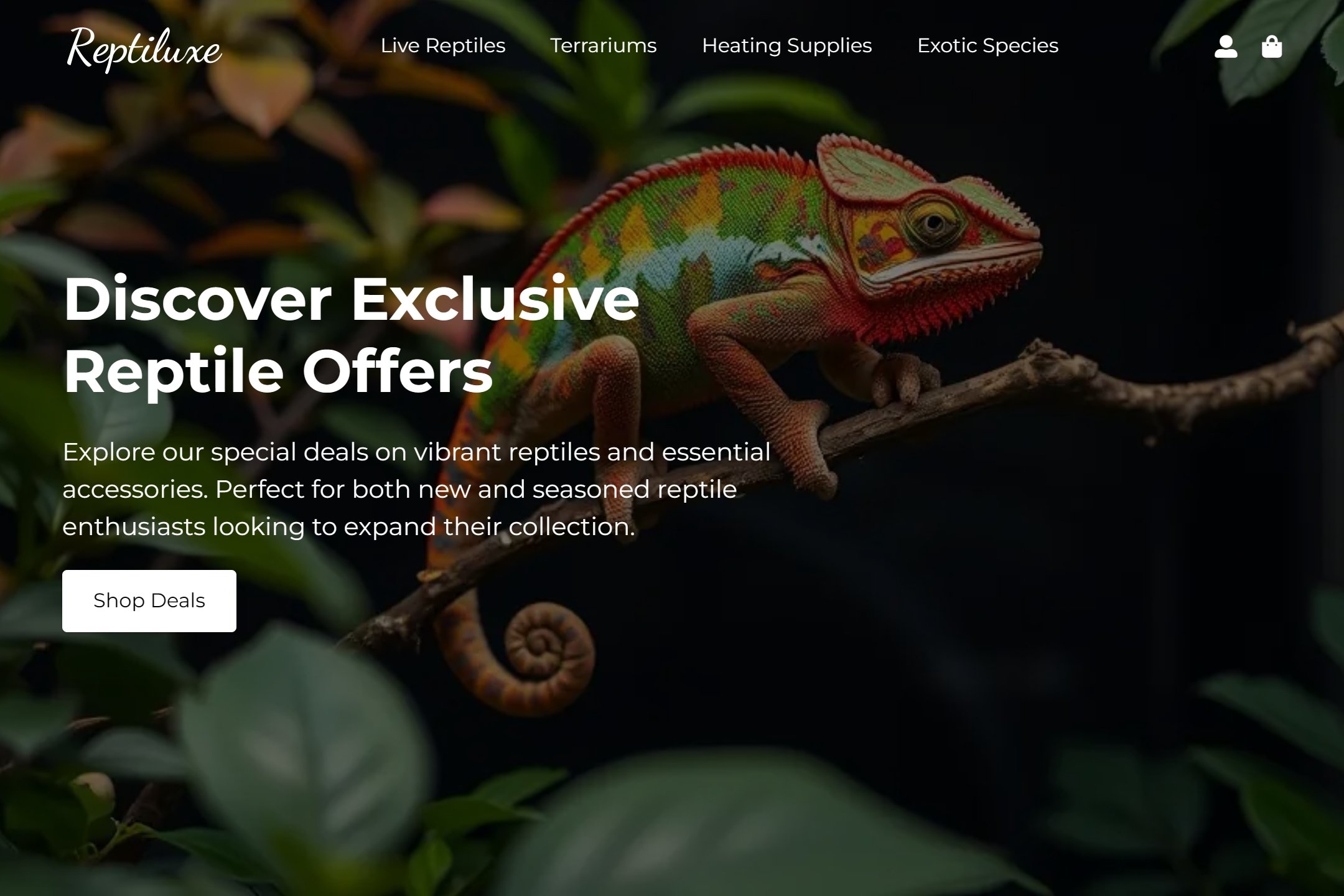 Reptile store website template