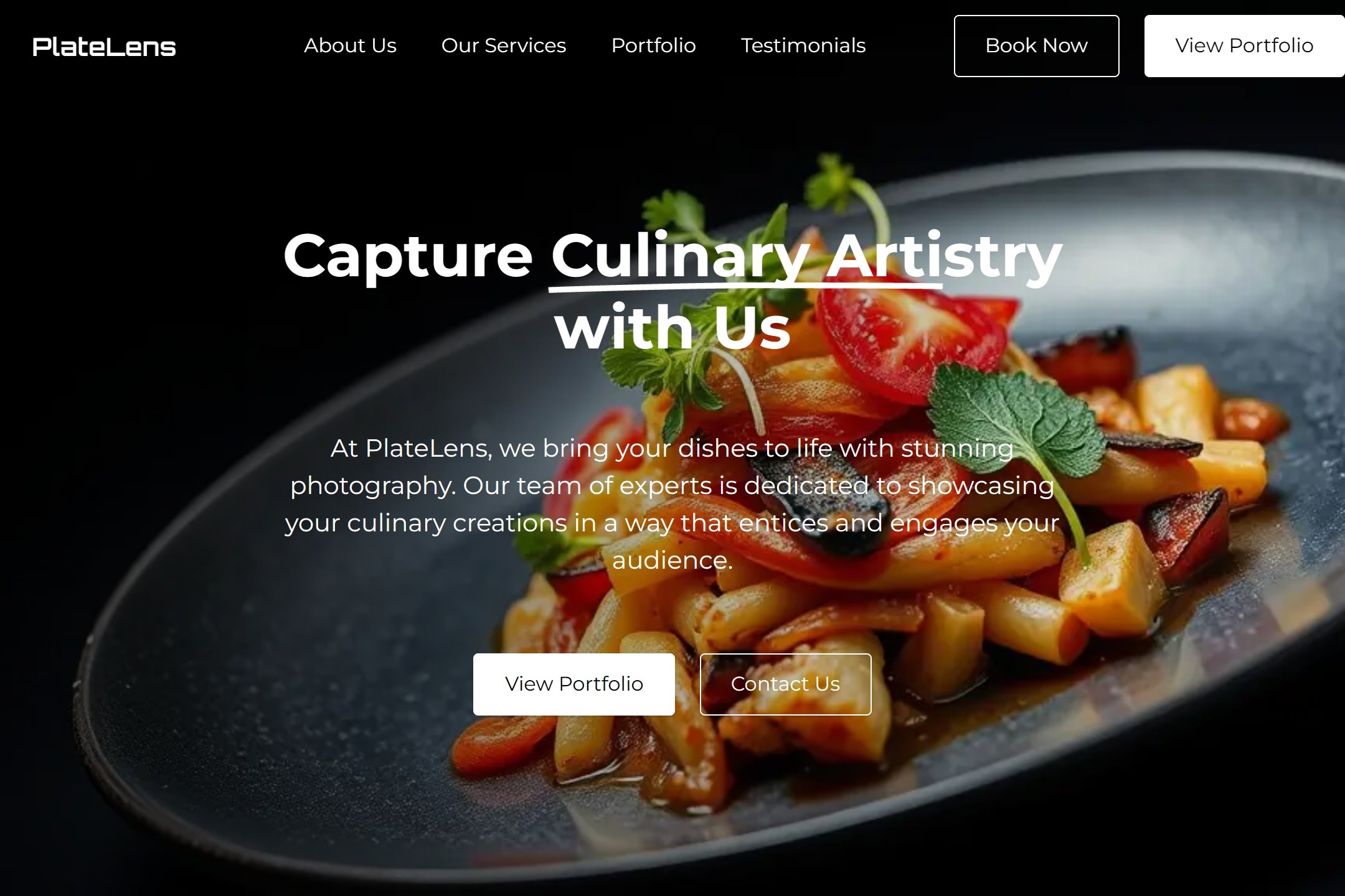 Restaurant photographer website template