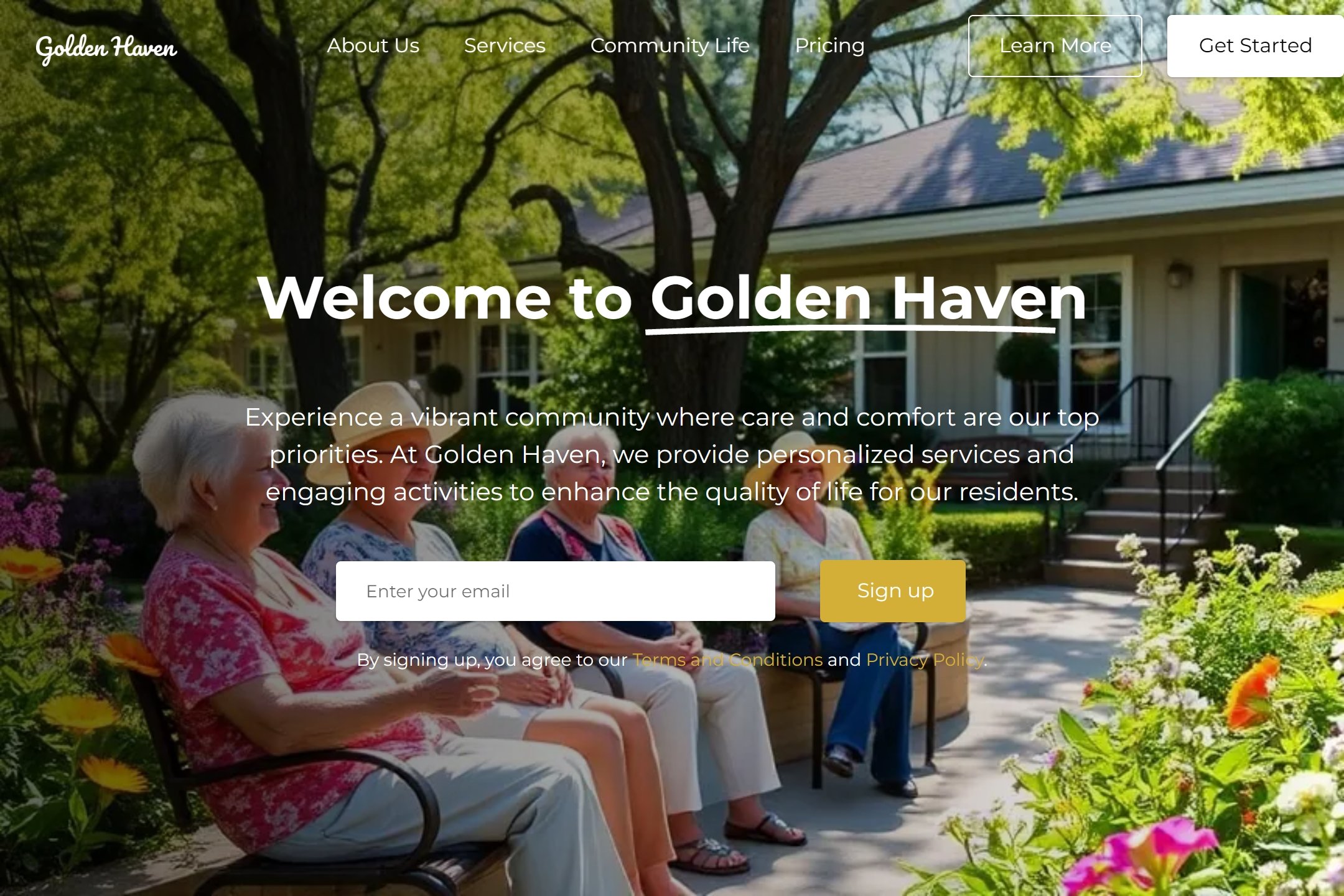 Retirement home website template