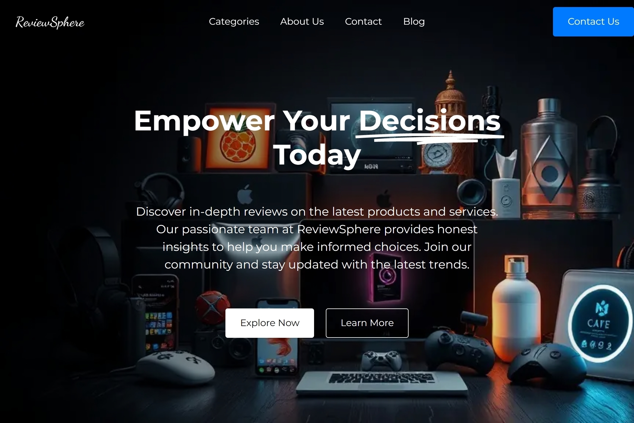 Reviews blog website template