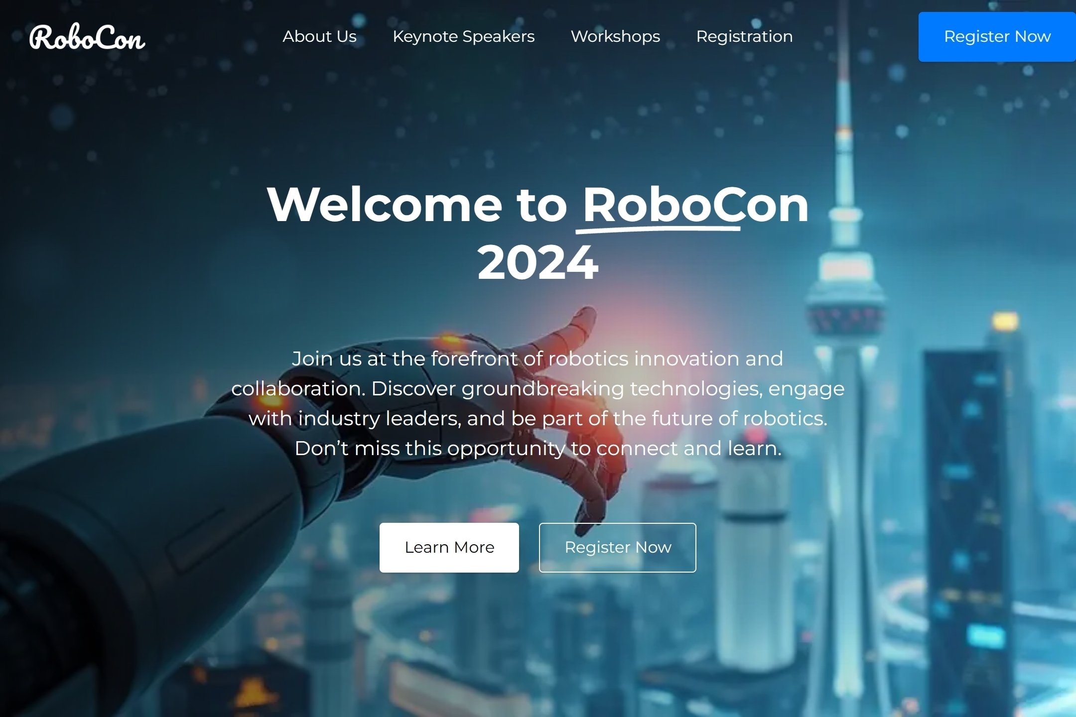 Robotics conference website template