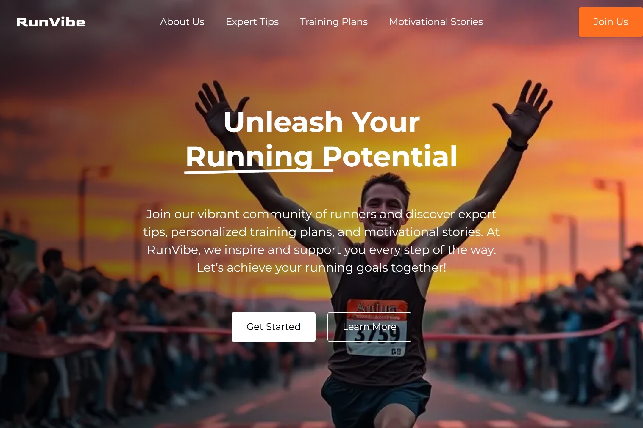 Running blog website template