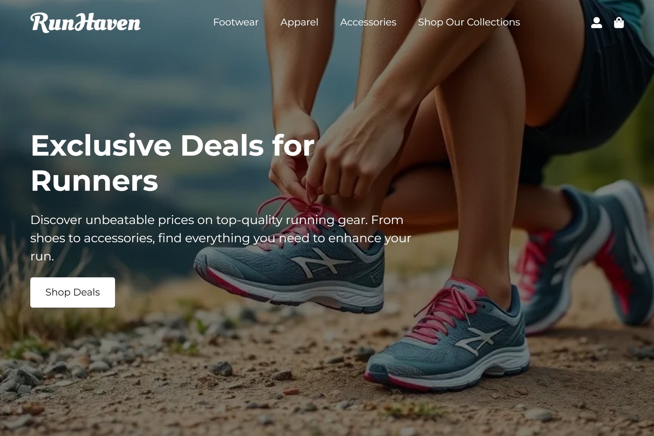Running store website template