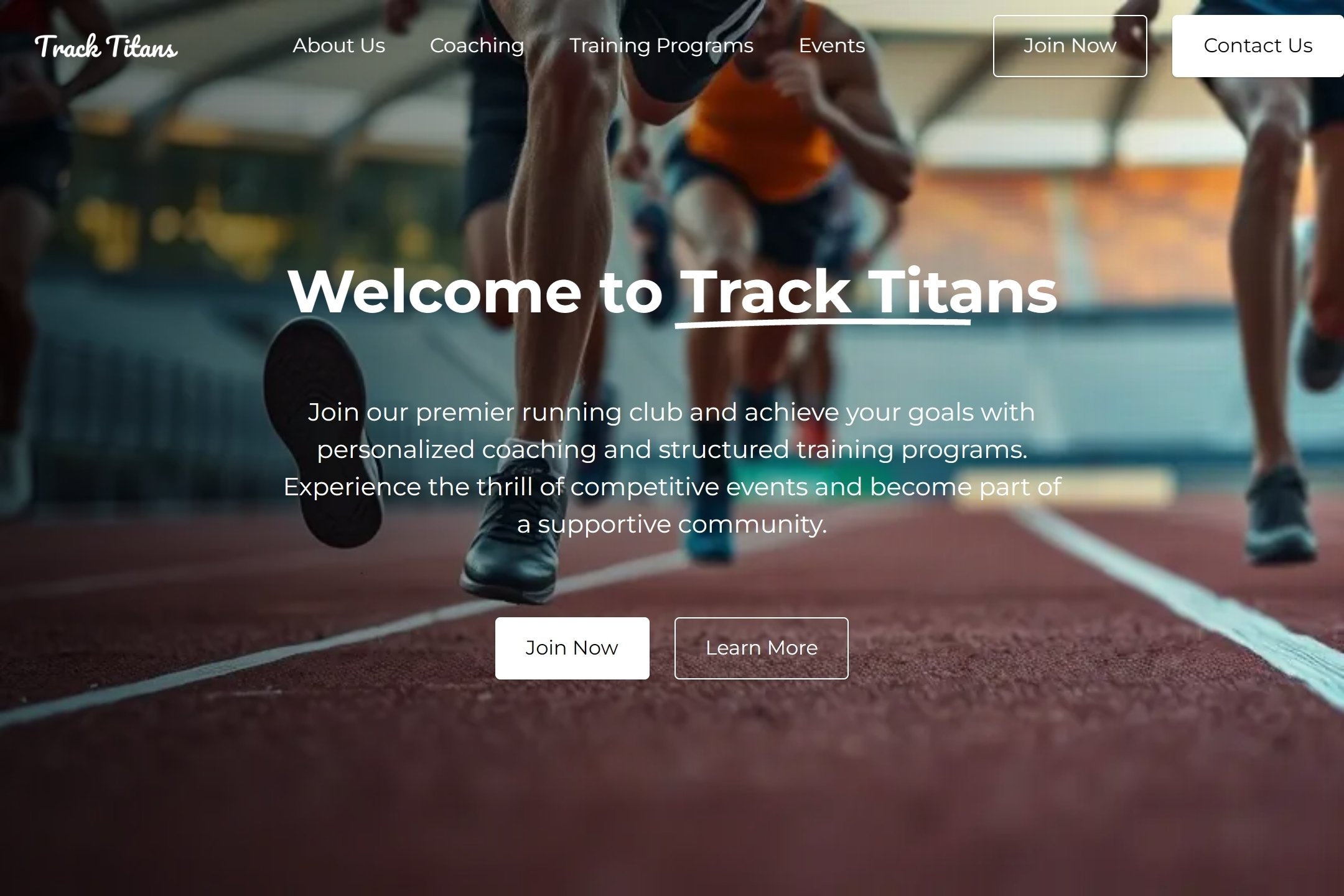 Running Track Club website template