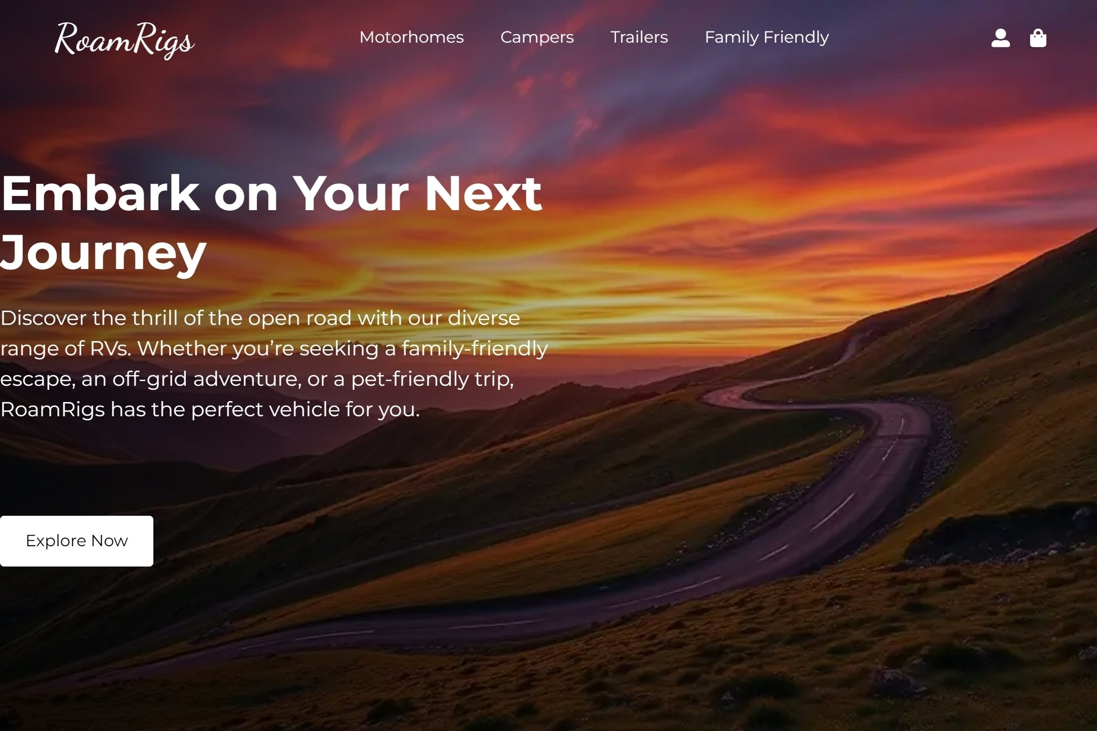 RV rentals website template
