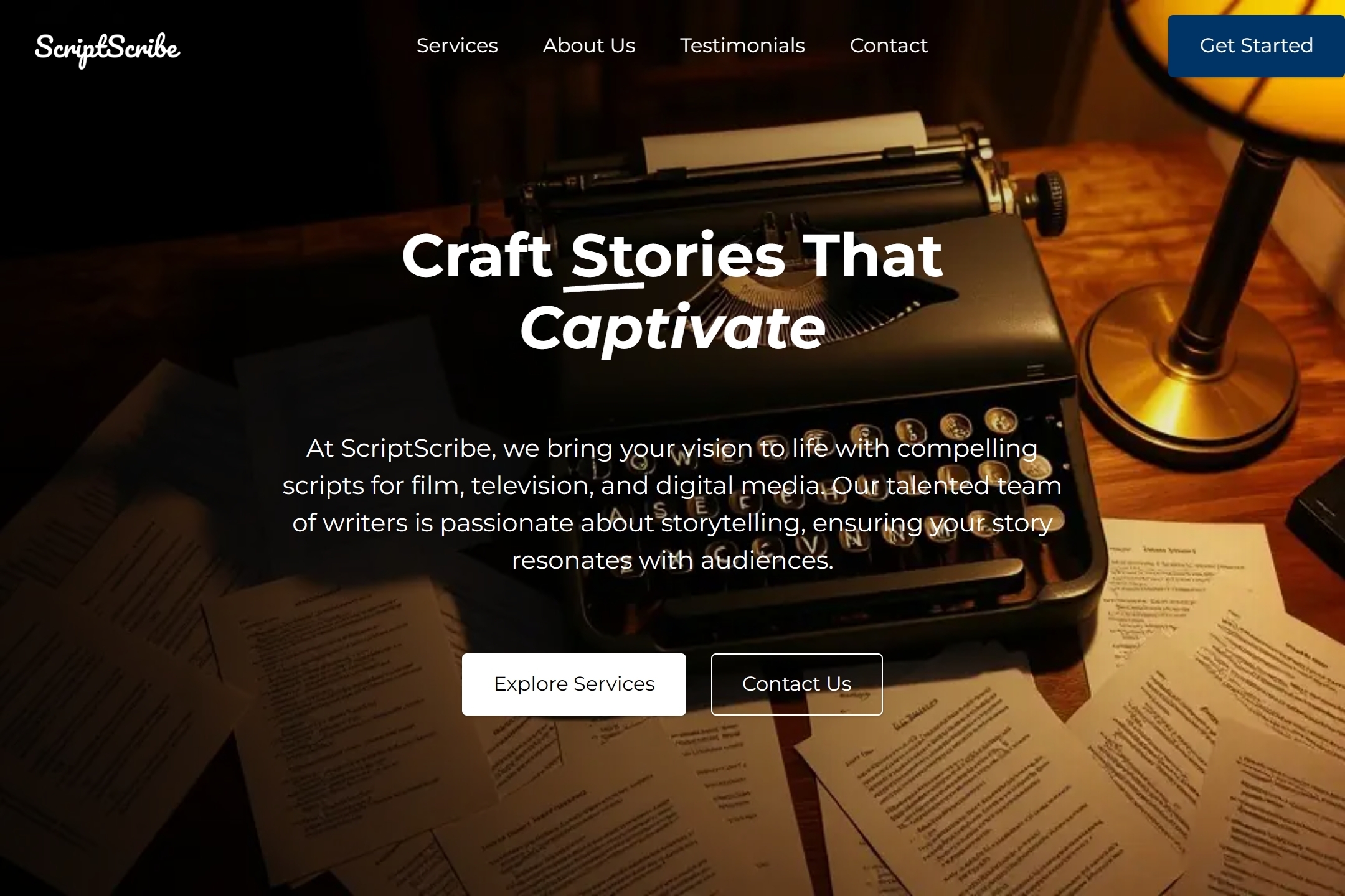 Scriptwriter website template
