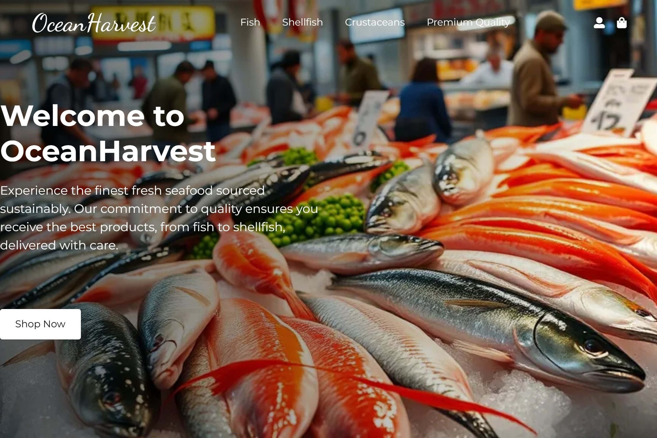 Seafood wholesaler website template