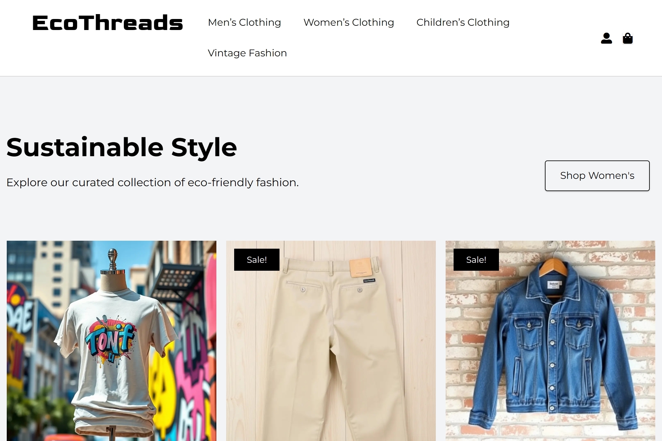 Second hand clothes shop website template