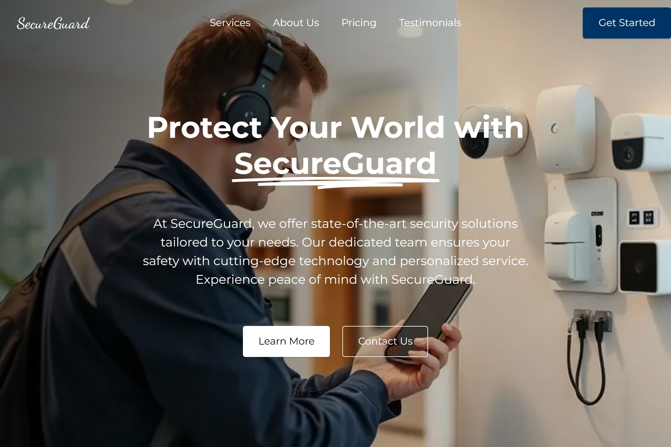 Security system service website template
