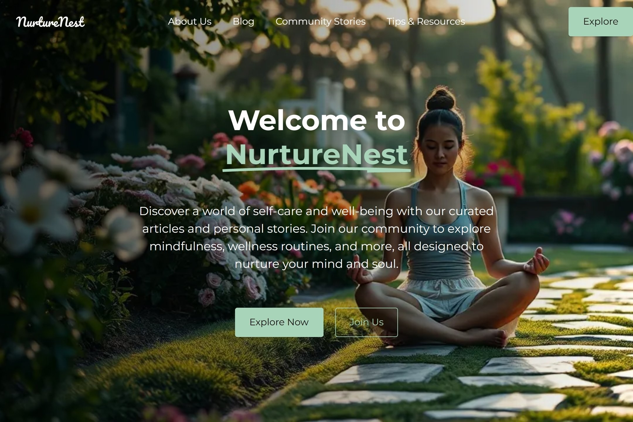 Self care blog website template