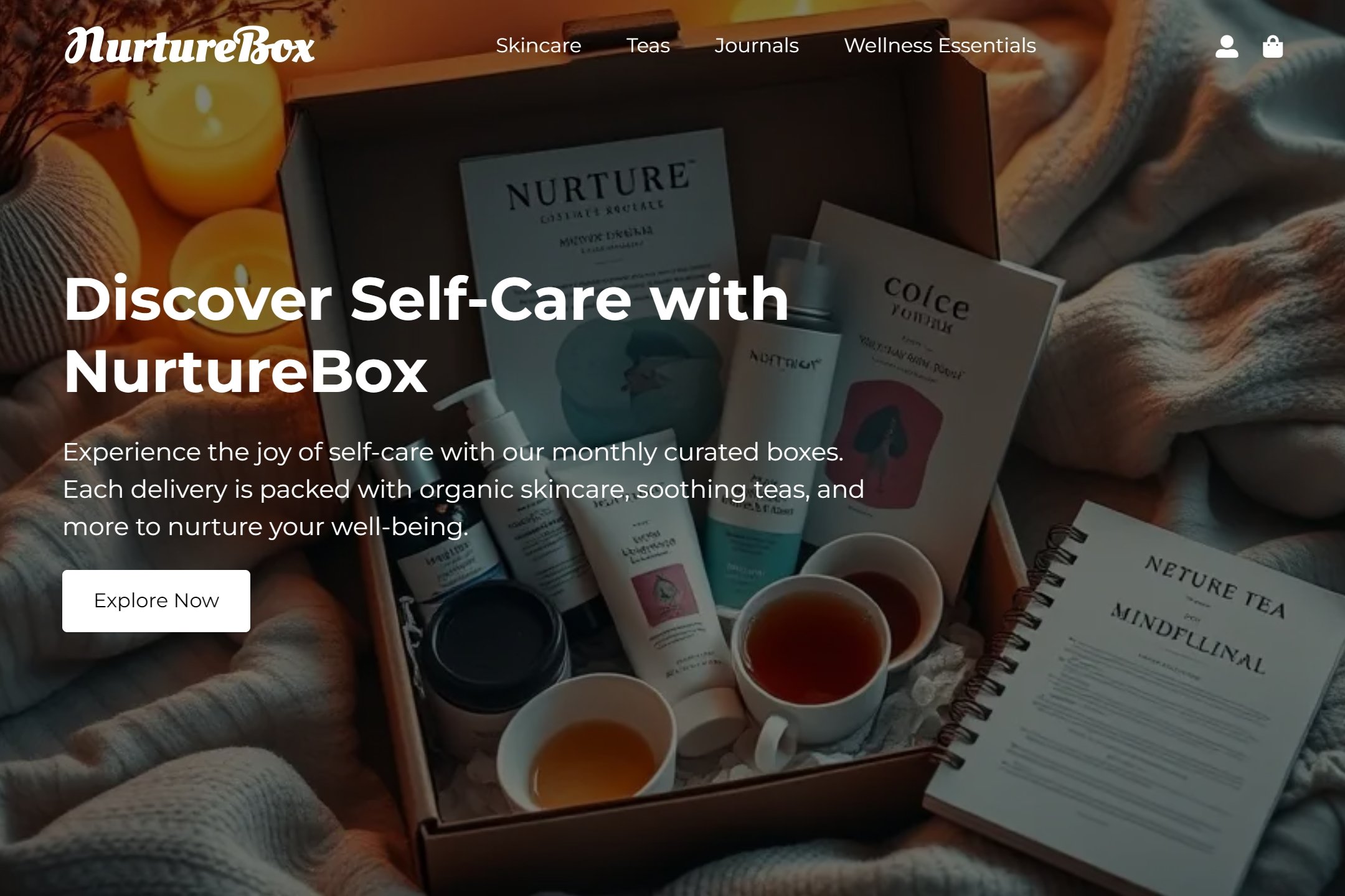 Self care subscription box website template