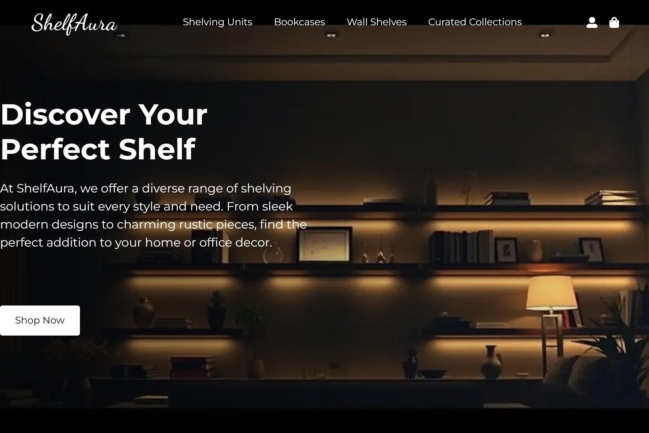 Shelving store website template