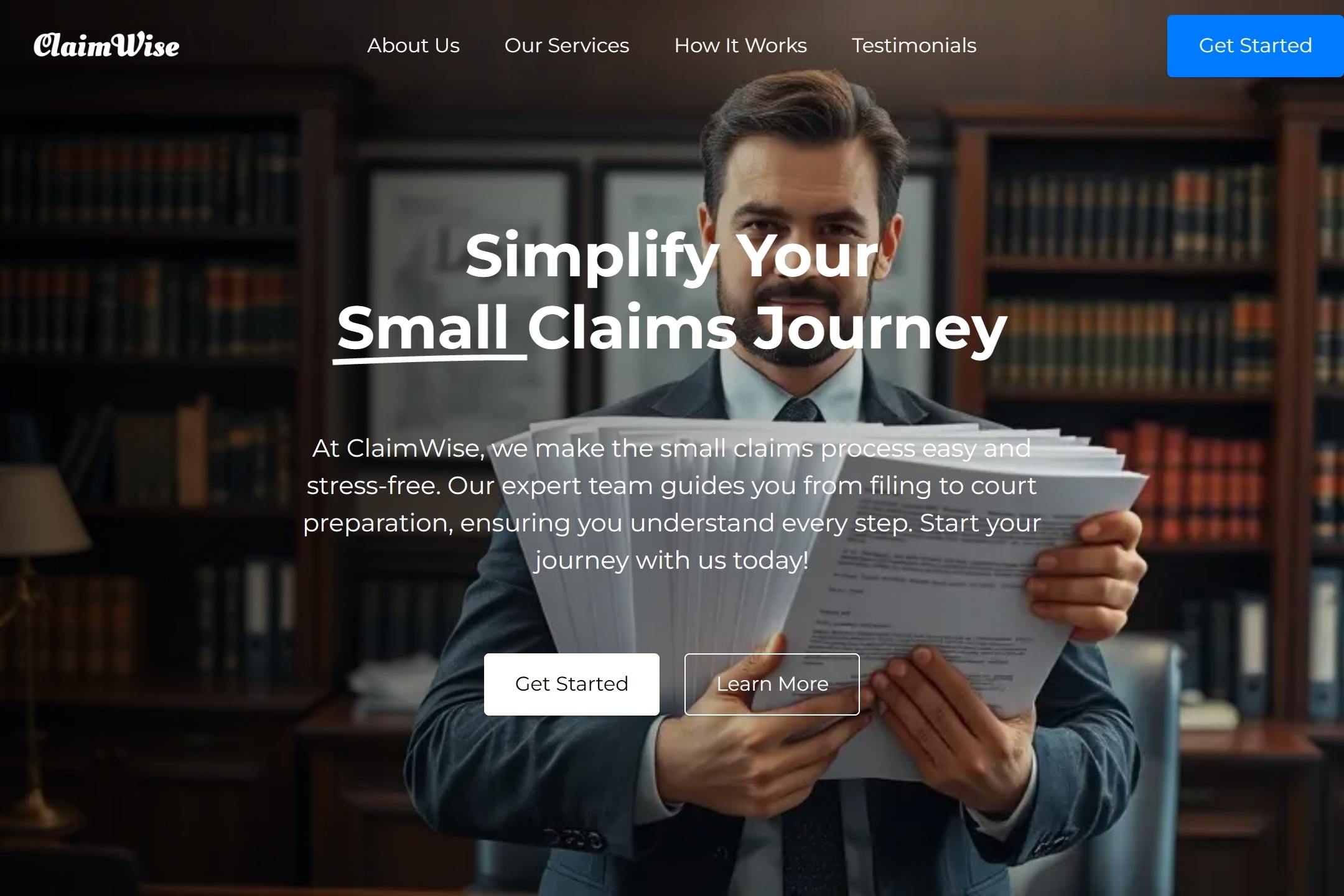 Small claims assistance service website template