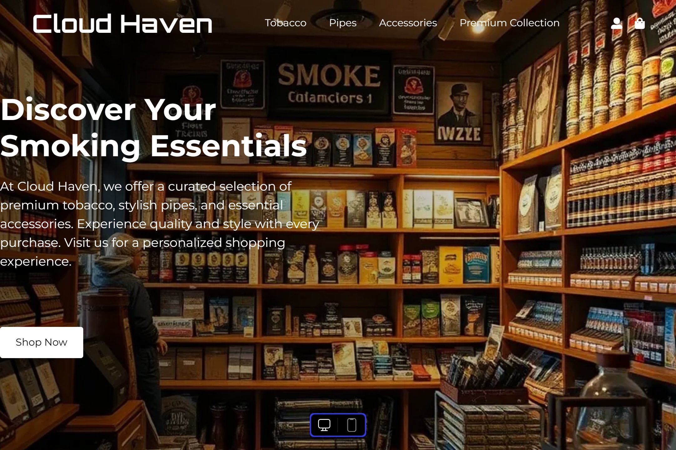 Smoke shop website template